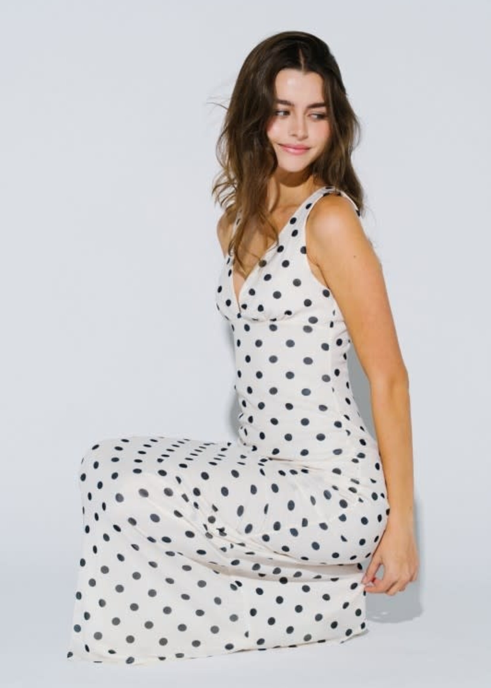 Polka Dot Ivory Maxi Dress