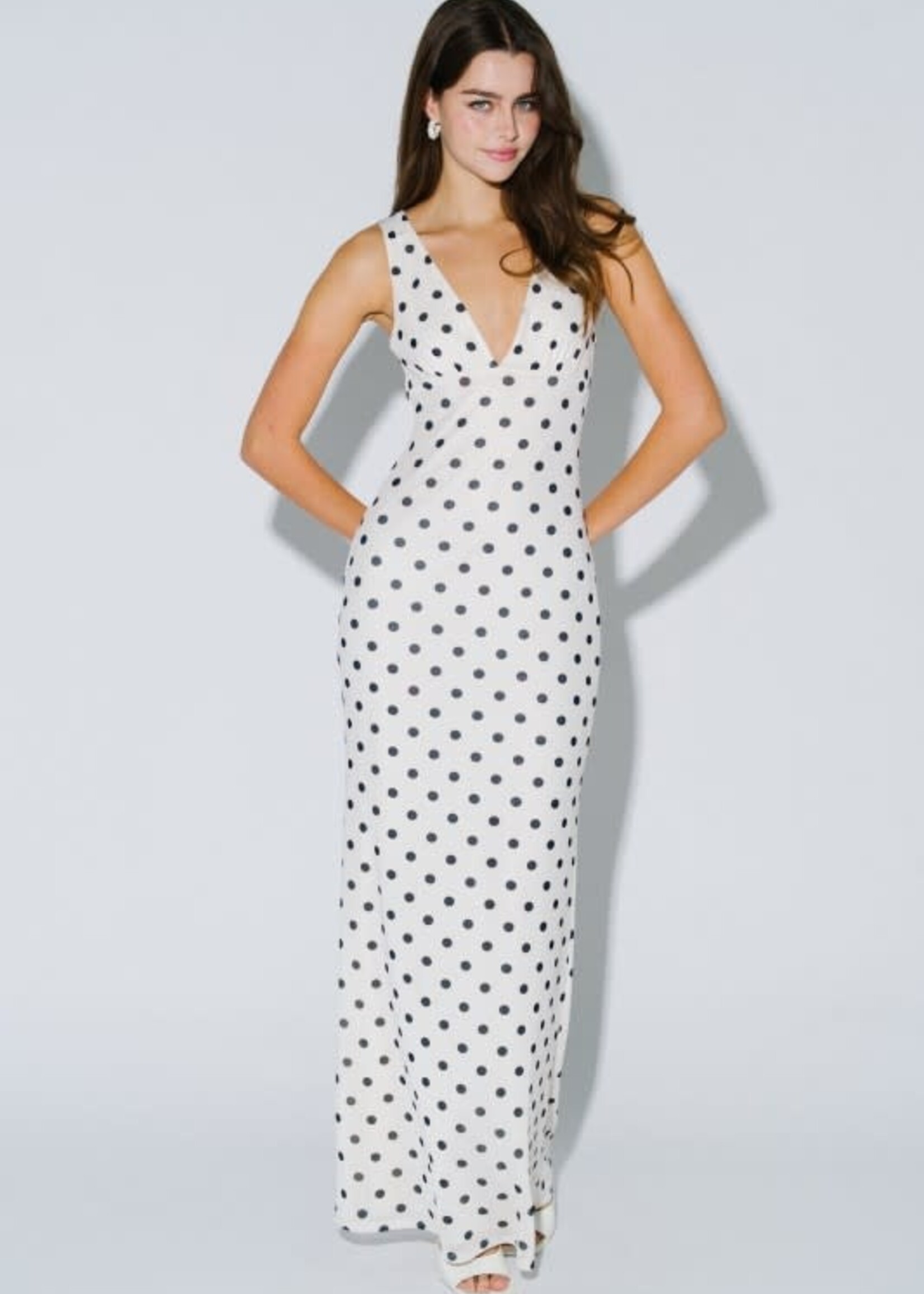 Polka Dot Ivory Maxi Dress