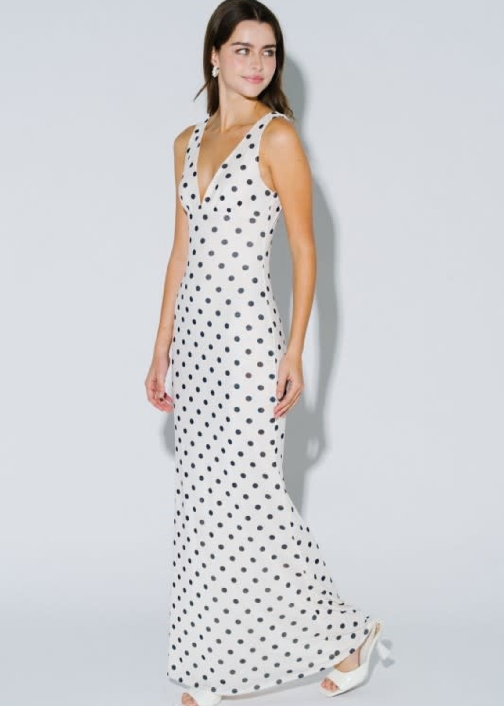 Polka Dot Ivory Maxi Dress