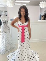 Pink Bow Satin Polka Dot Formal