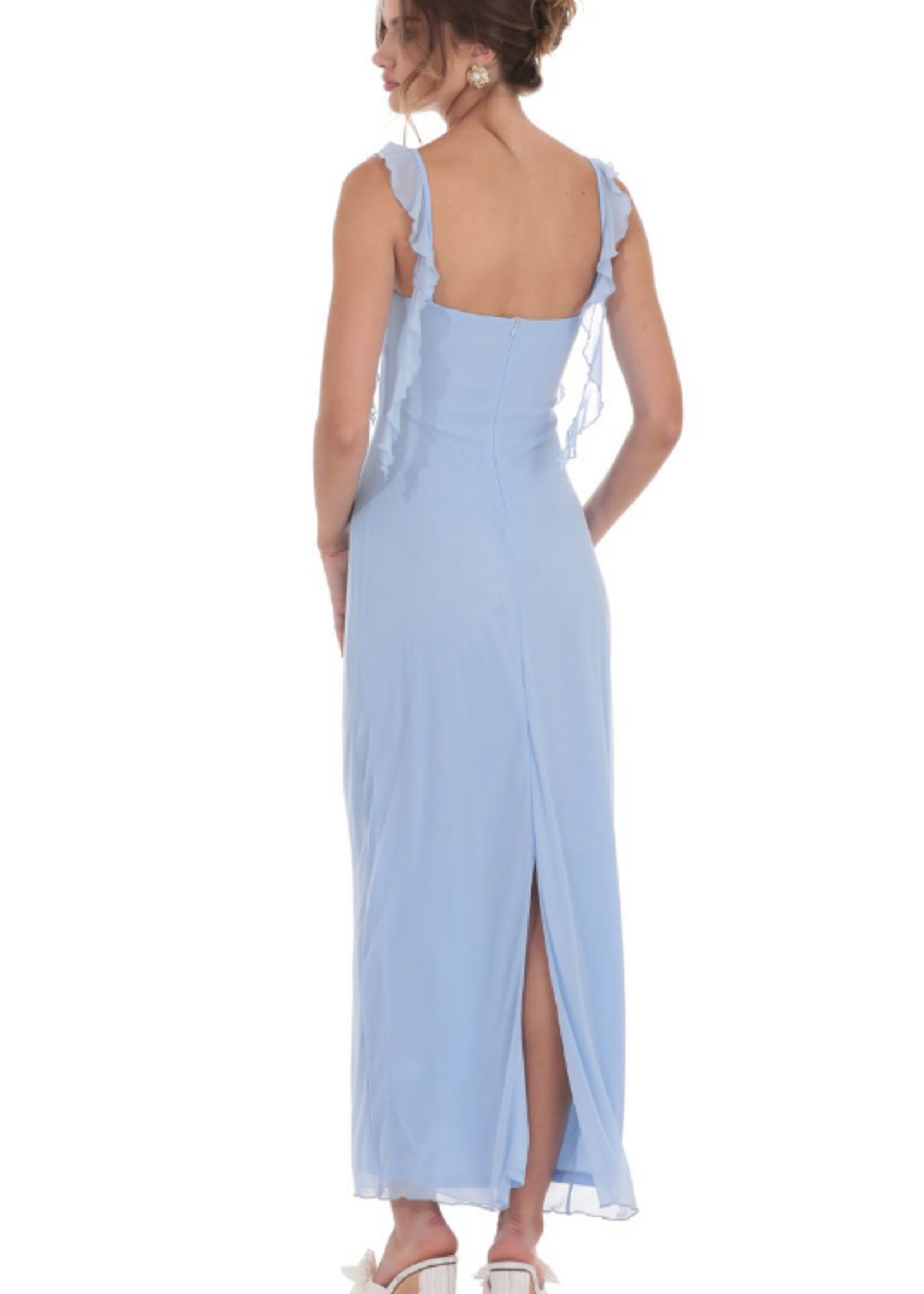 Spring On Blue Chiffon Formal
