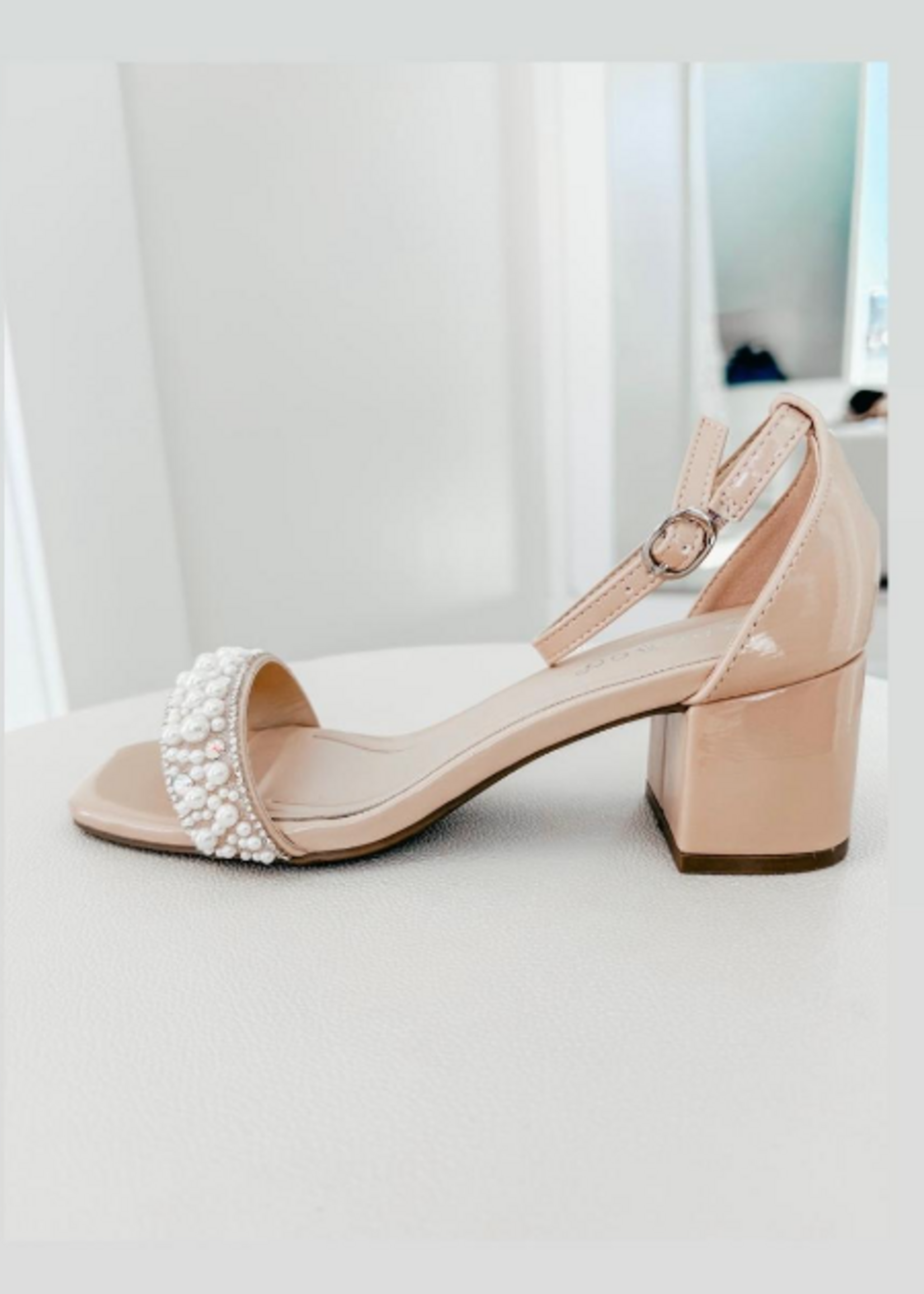 Pearl Detail Nude Heels