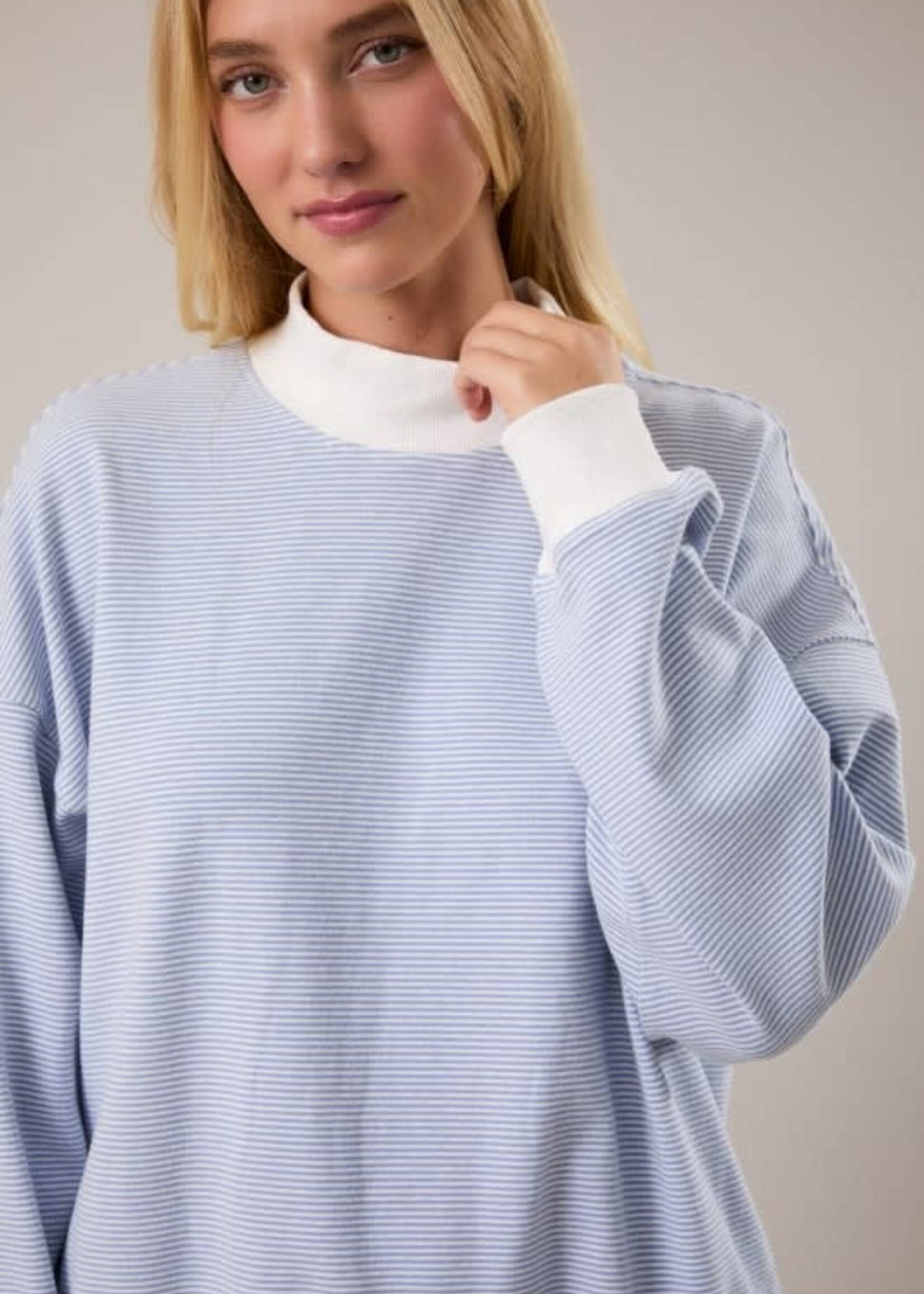 Happy Stripes Mockneck Top