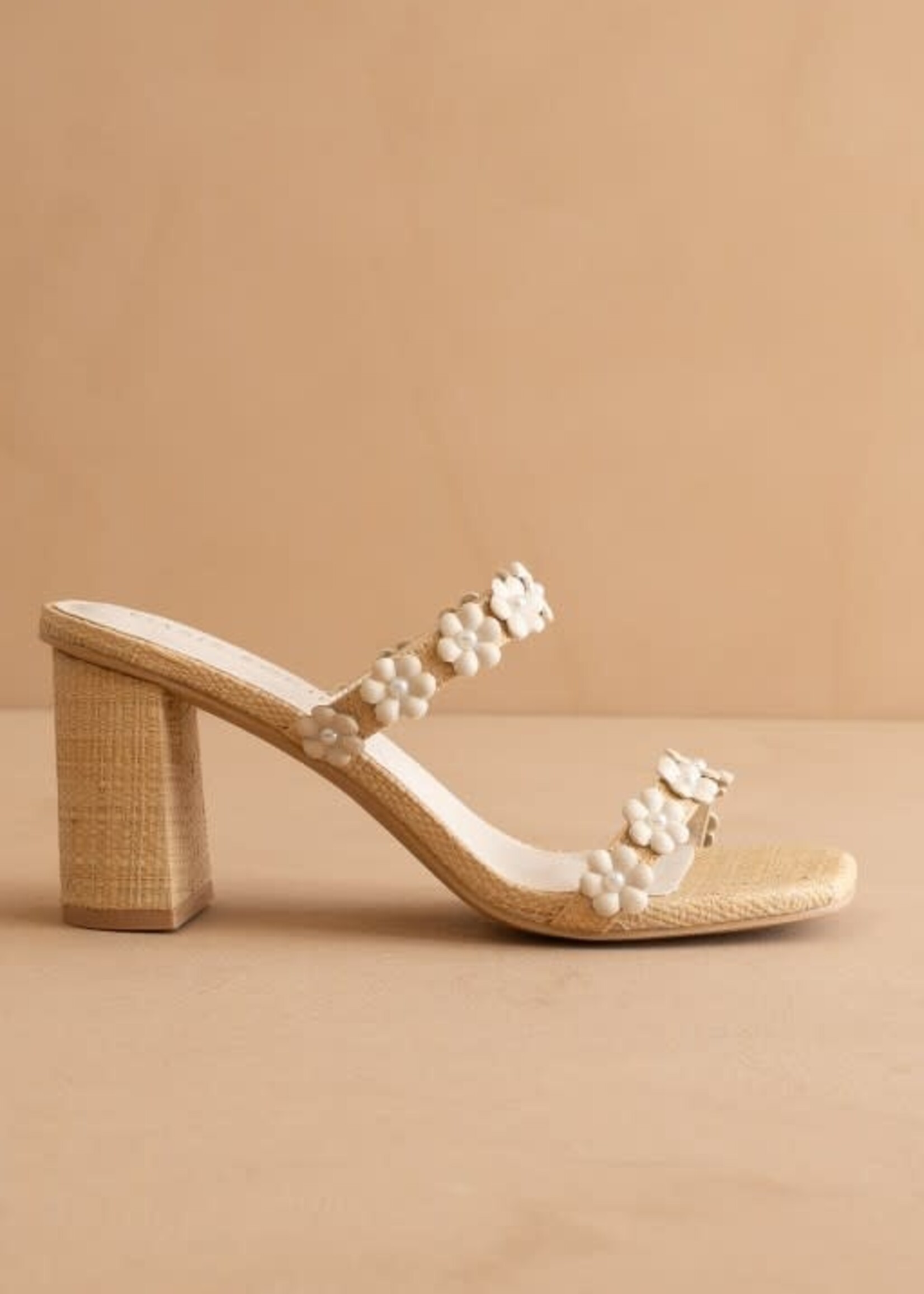 Flora Raffia Heels