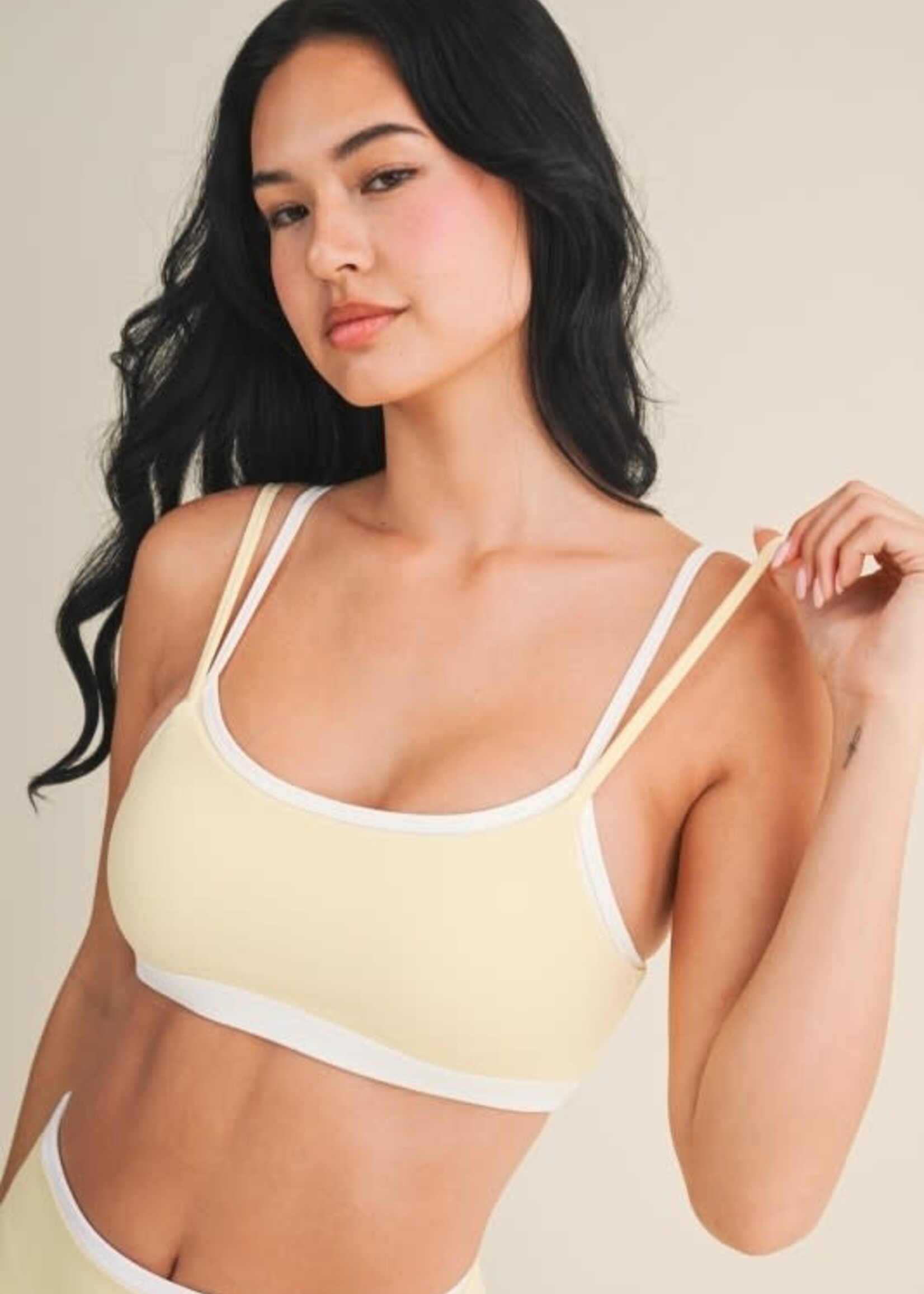 Butter Yellow Double Layer Bra Top