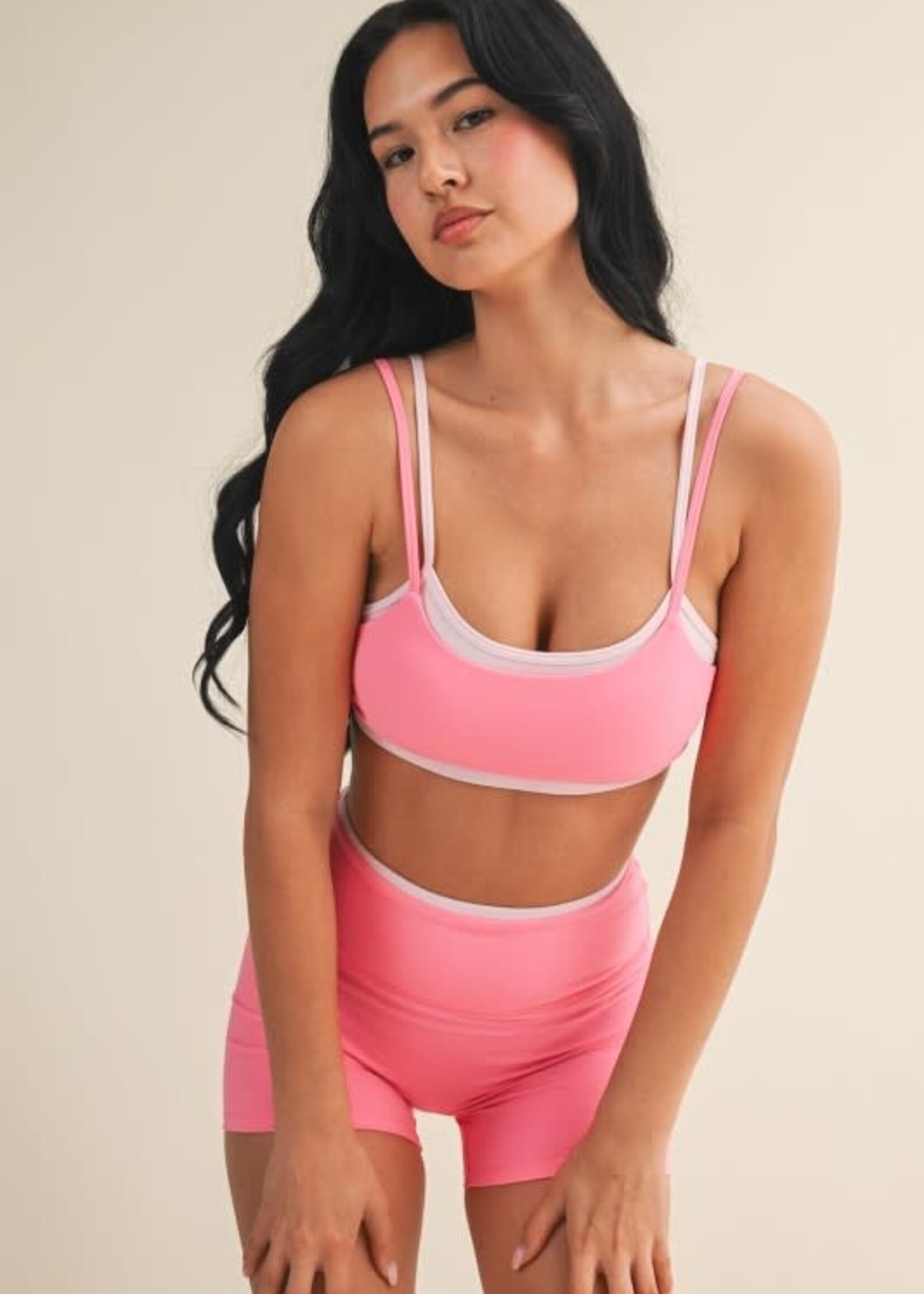 Hot Pink Double Layer Bra Top