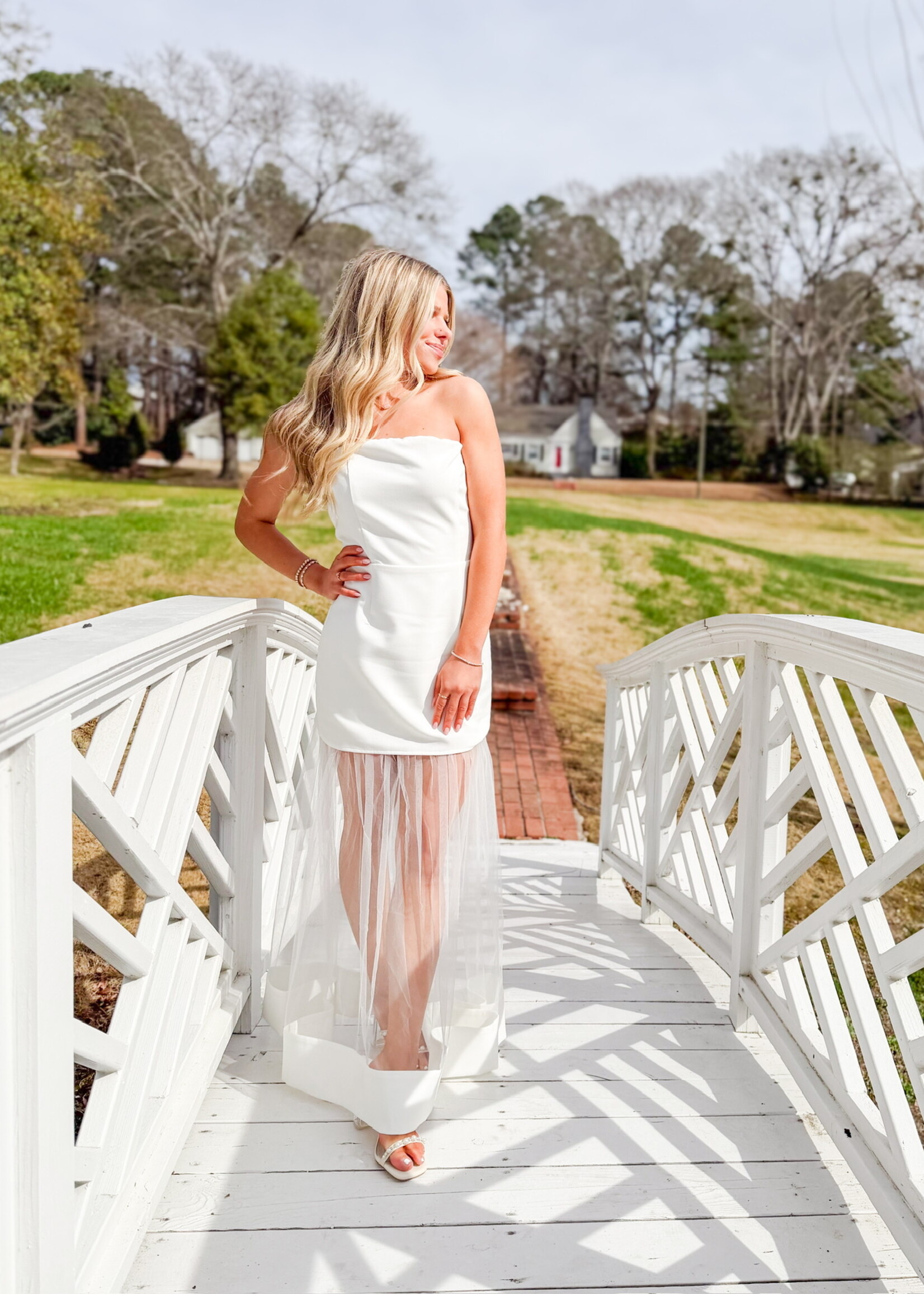 Sheer Delight White Dress