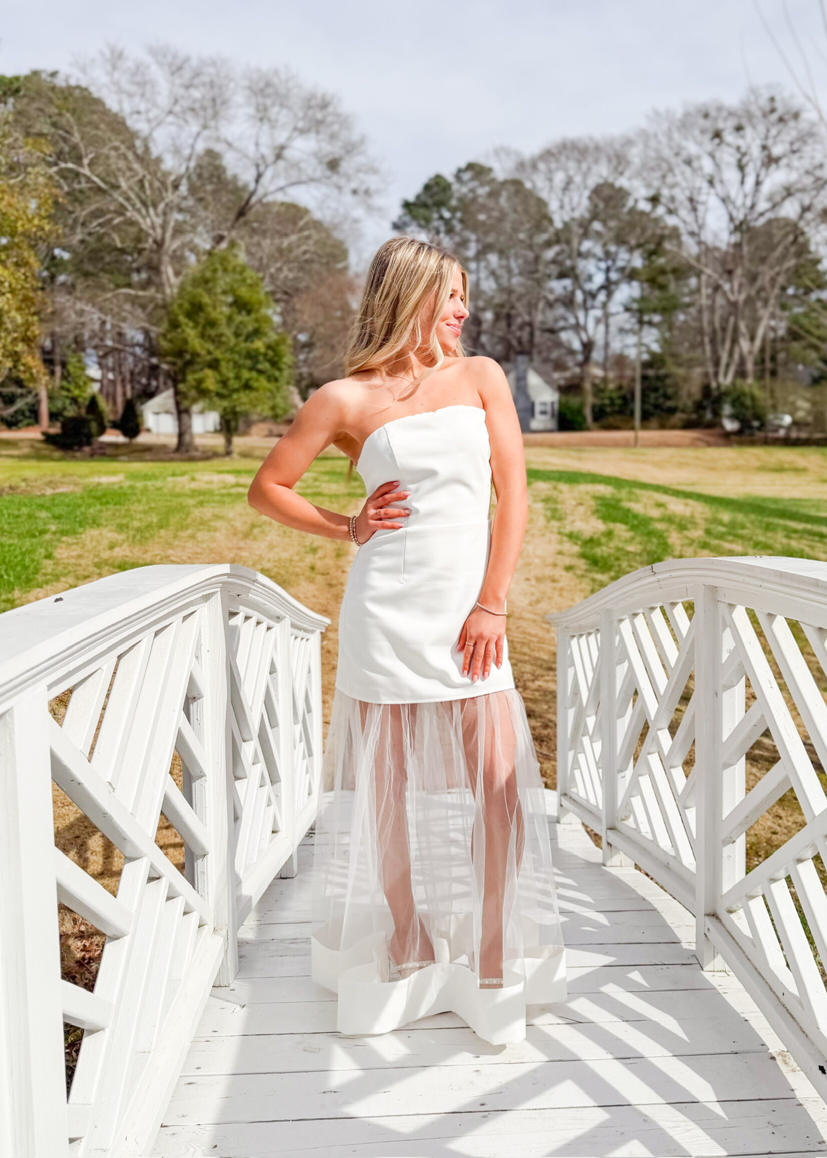 Sheer Delight White Dress