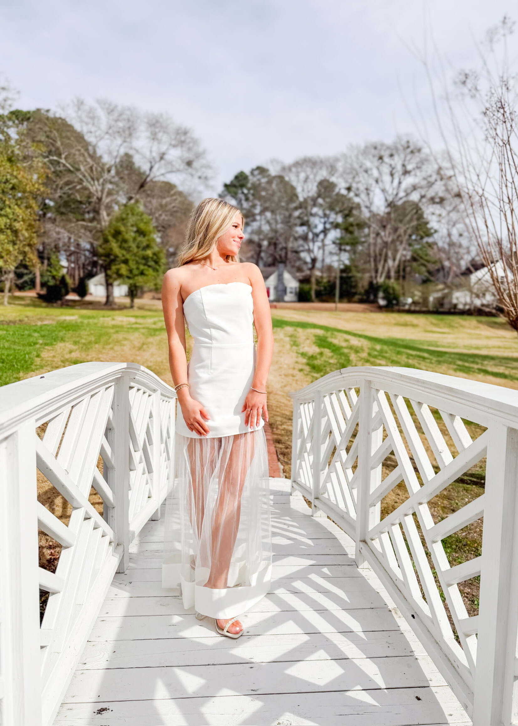 Sheer Delight White Dress