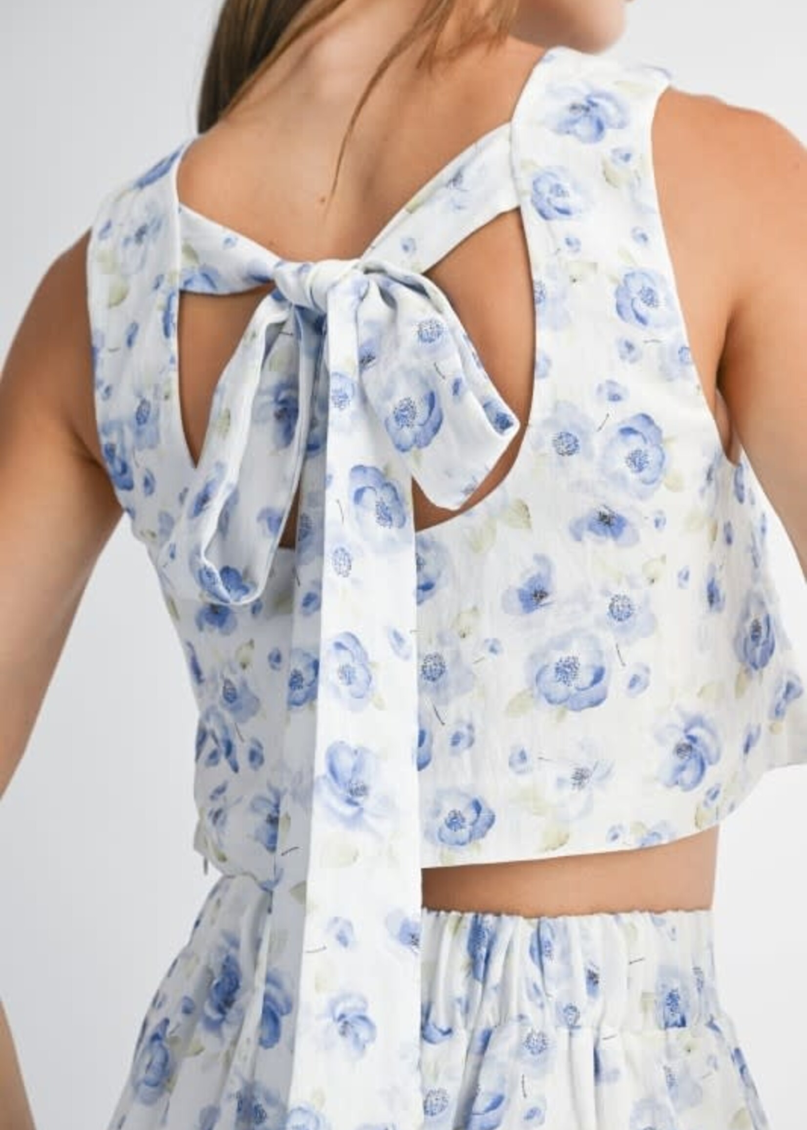Floral Bow Back Top