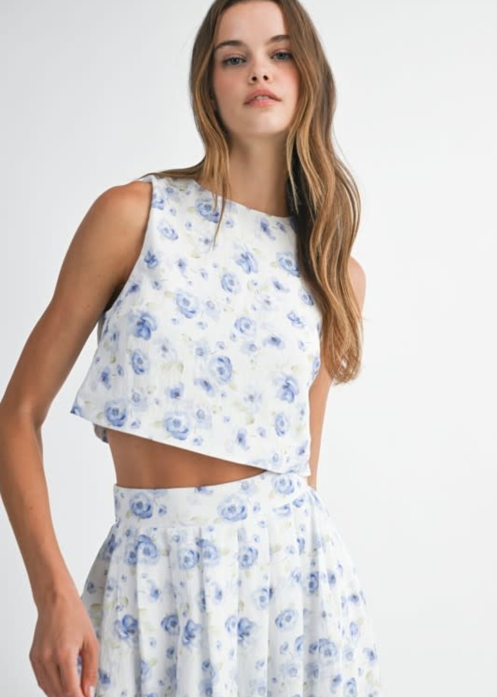 Floral Bow Back Top