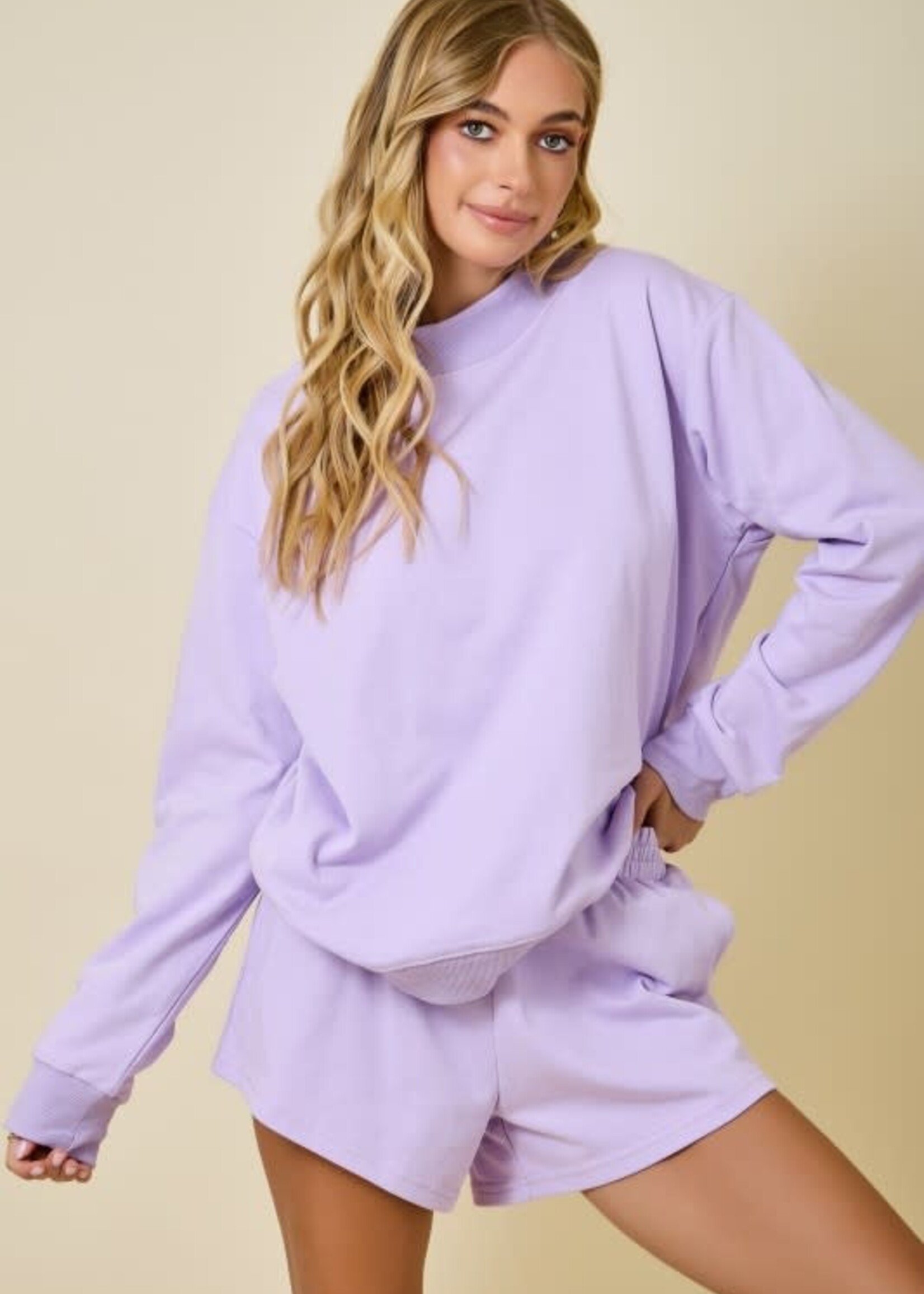 Mock Neck Lavender Sweatshirt