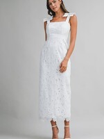 Beautiful White Lace Midi Dress