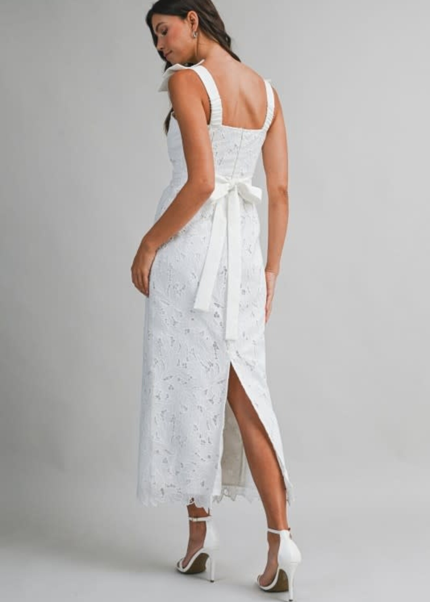 Beautiful White Lace Midi Dress