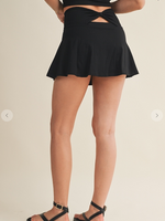 Bow Back Black Skort
