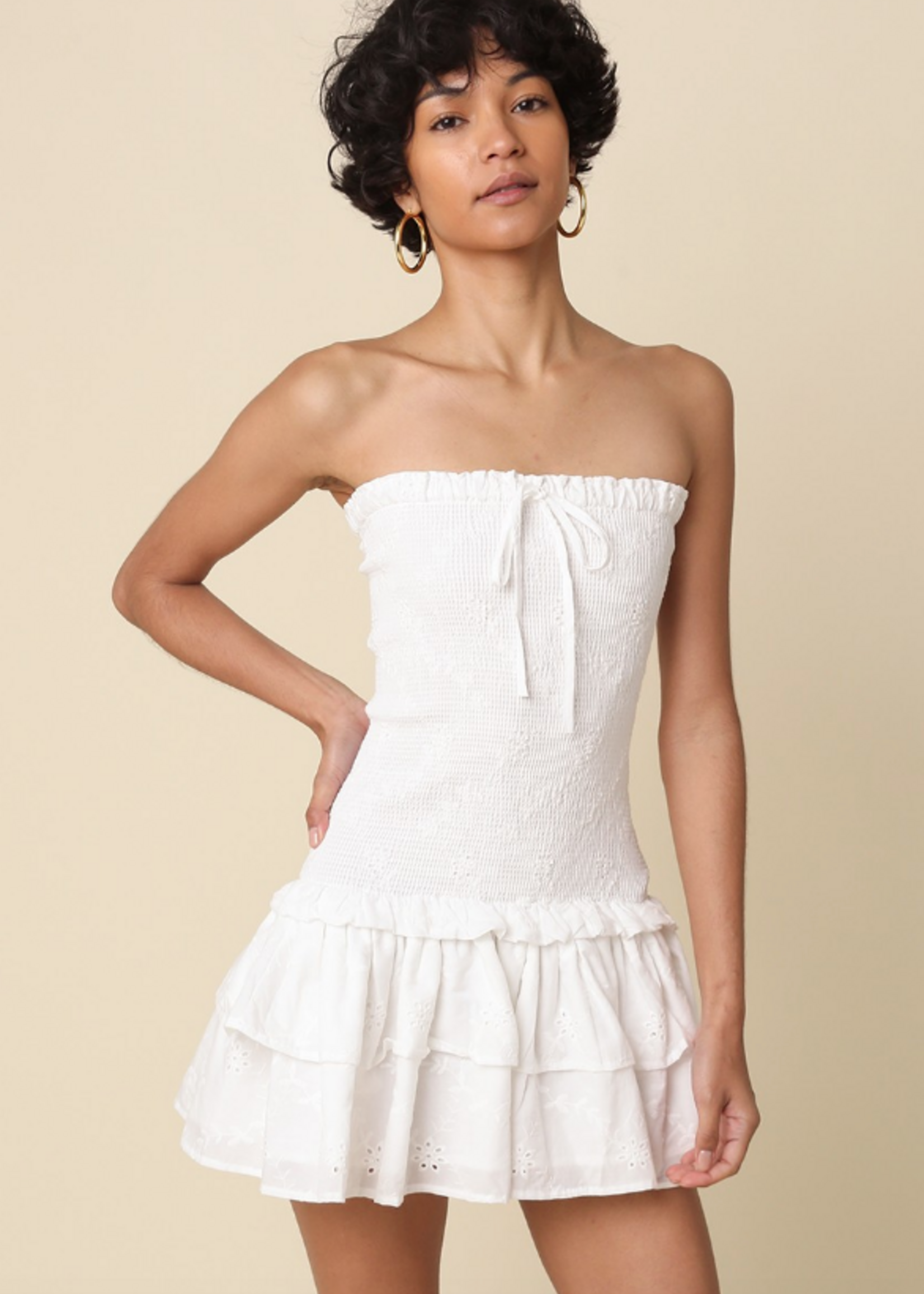 Ruffle  It Up White Dress