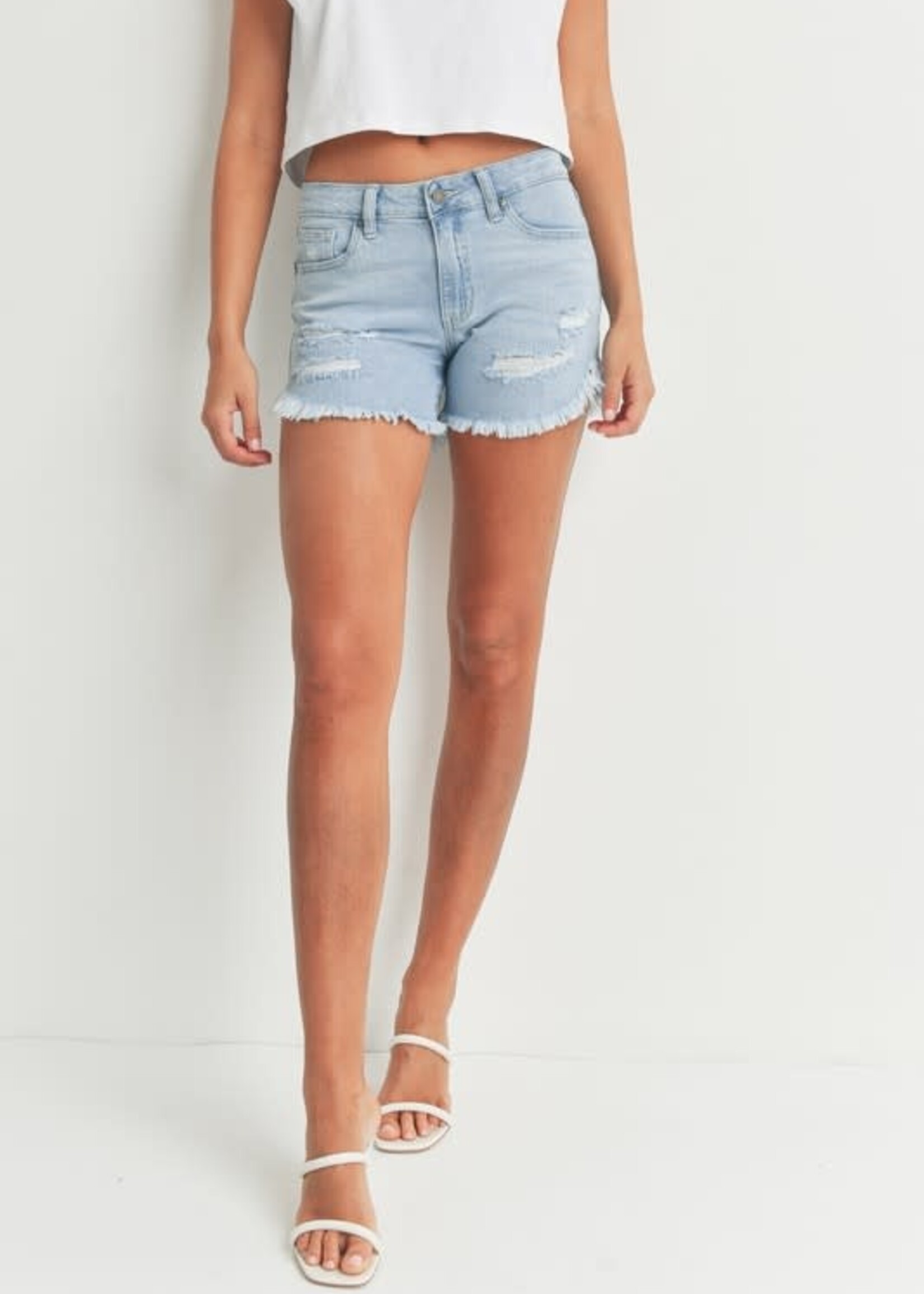 Fun Frayed Denim Shorts (2 Colors)