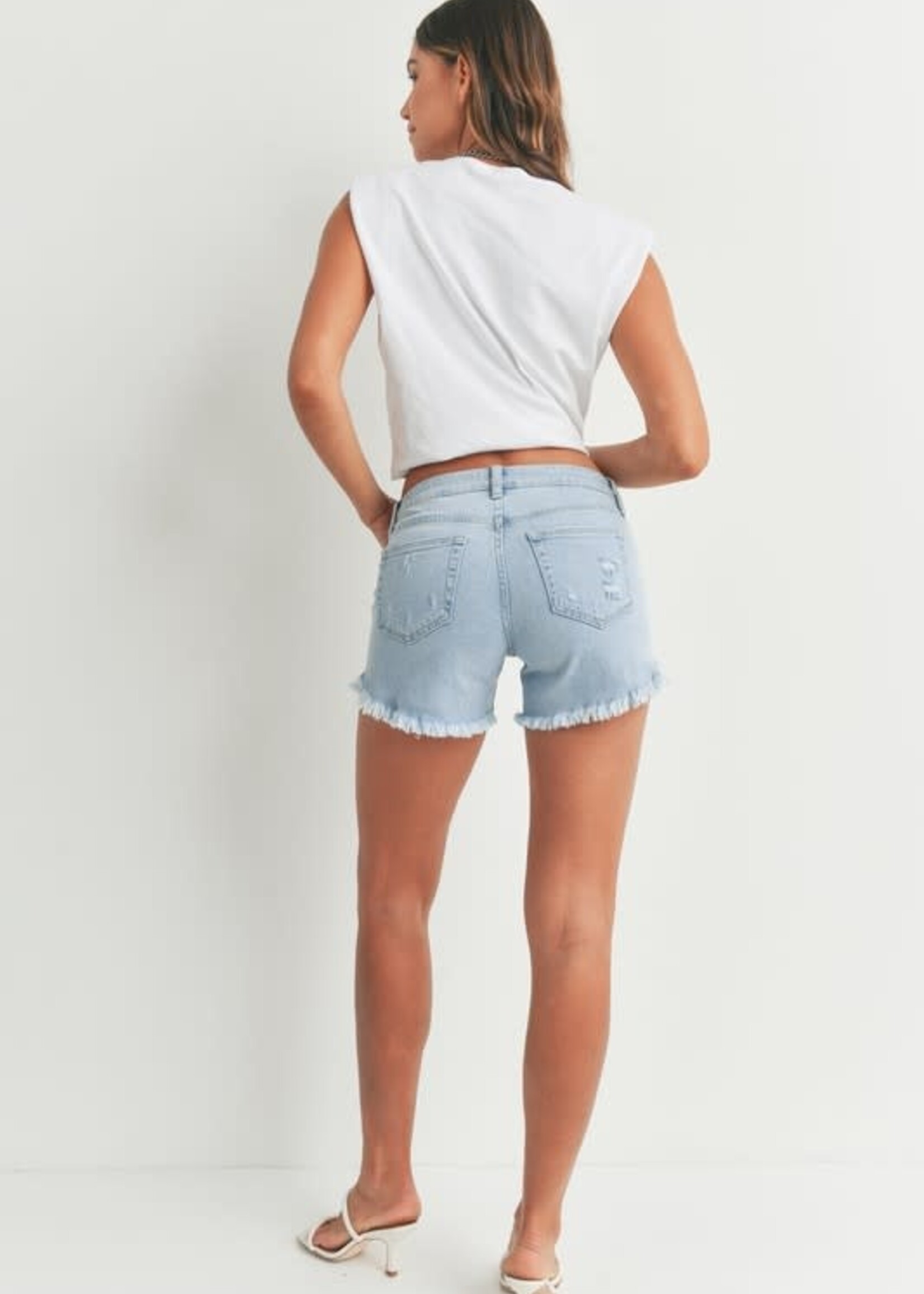 Fun Frayed Denim Shorts (2 Colors)