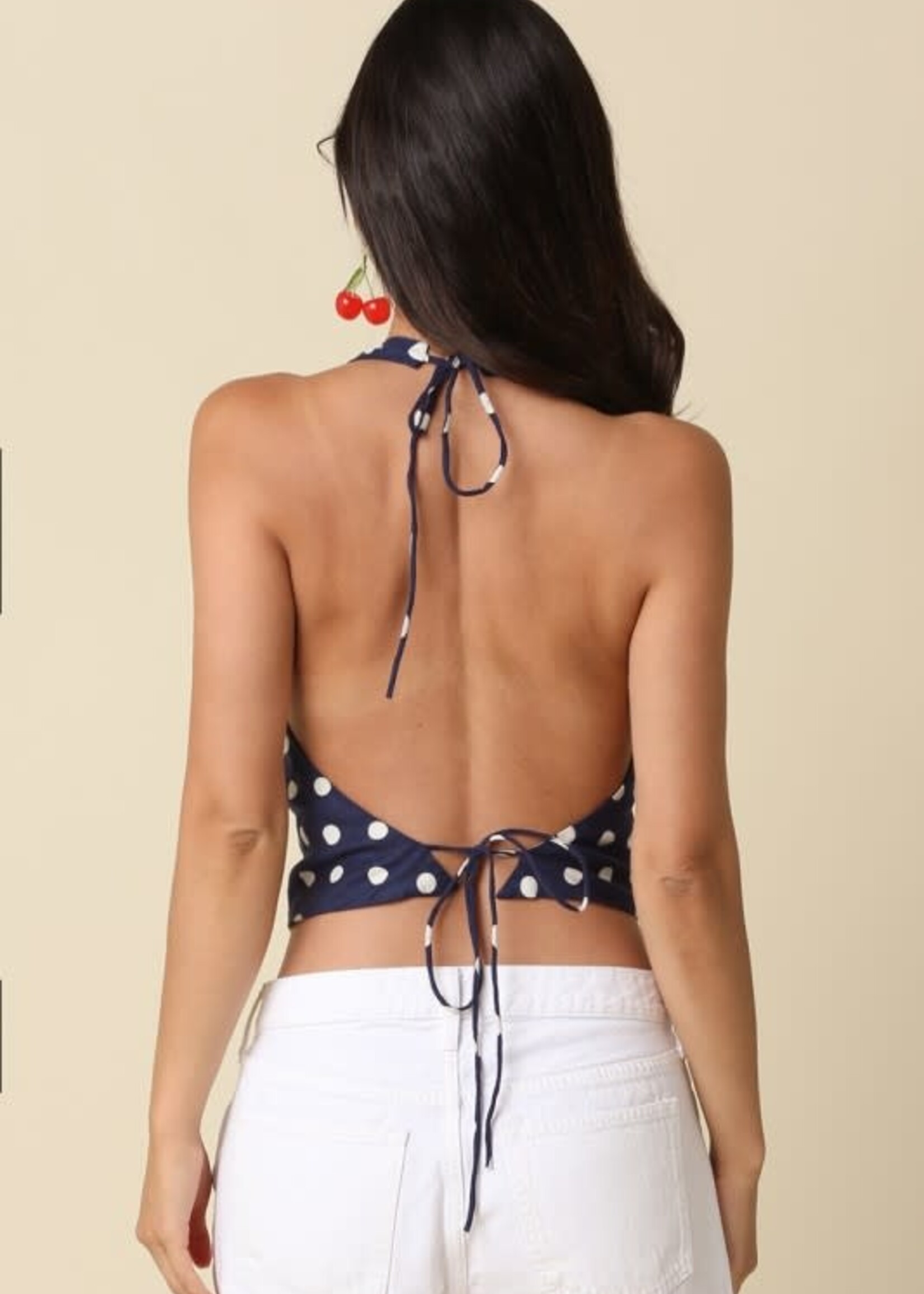 Pretty Polka Dot Open Back Top (2 Colors)