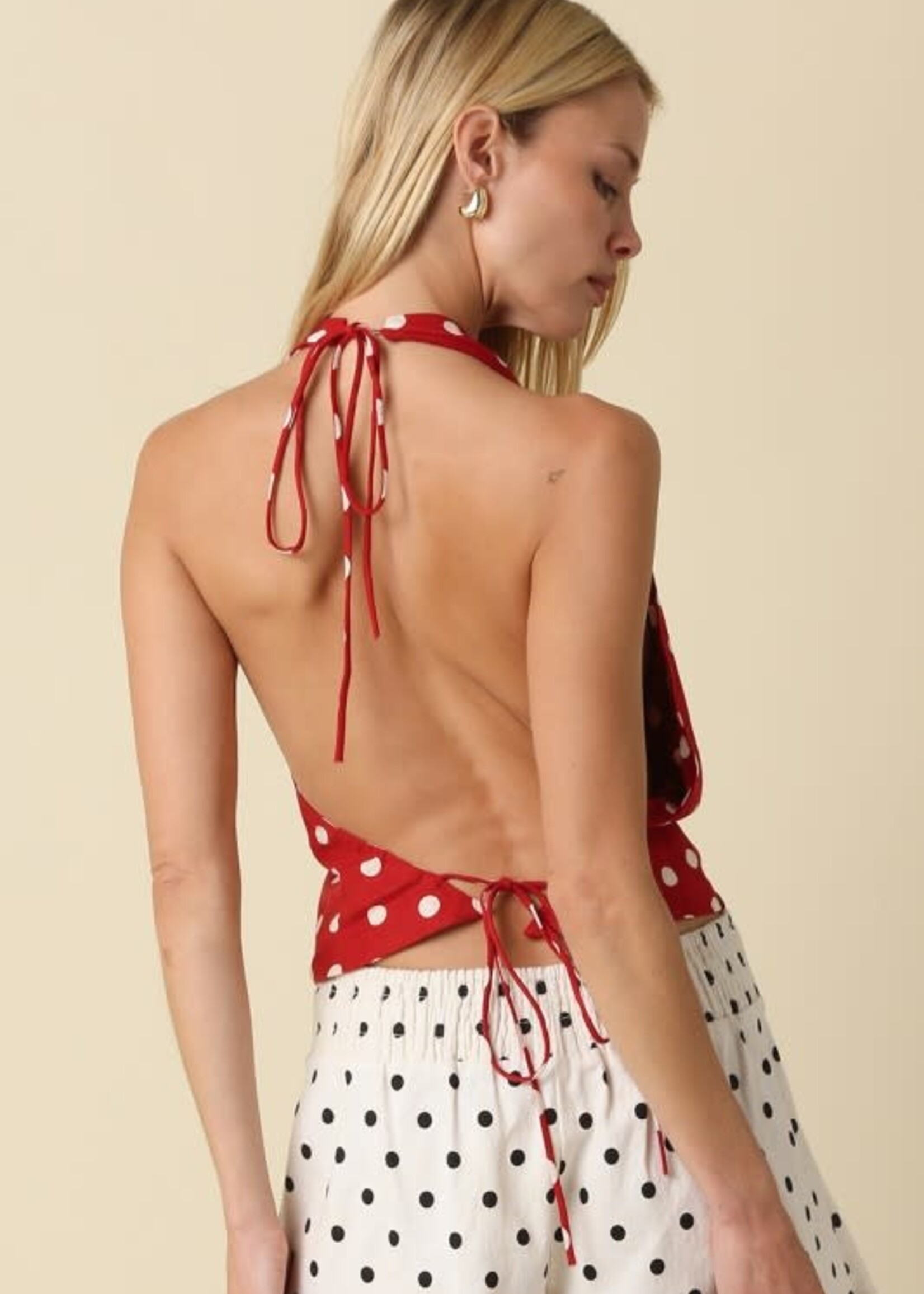 Pretty Polka Dot Open Back Top (2 Colors)