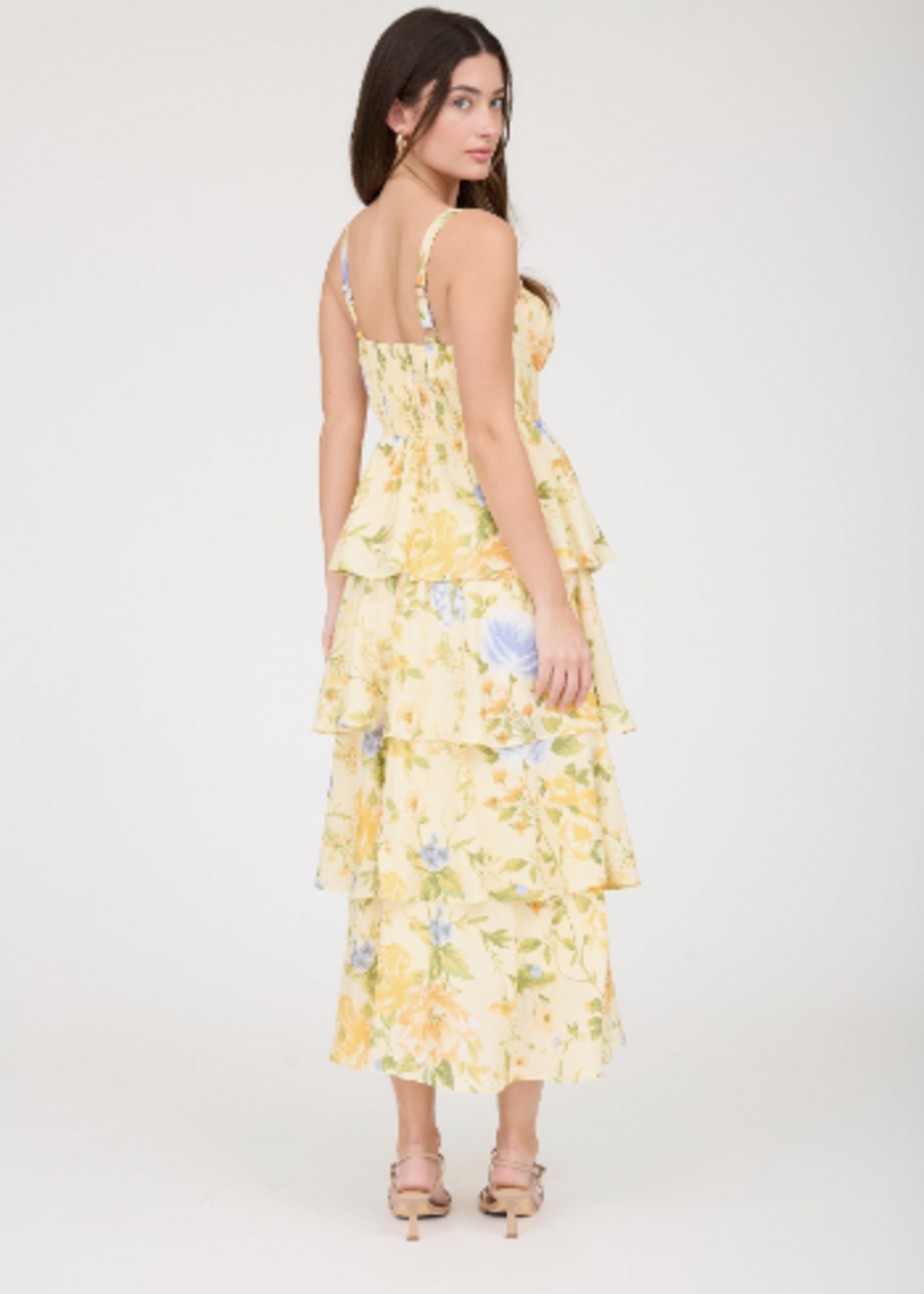 Better In Butter Floral Midi Dress