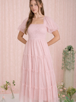 Tulle Around Polka Dot Midi Dress (2 Colors)