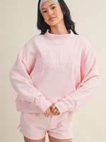 Pink Salty GIngham Mockneck