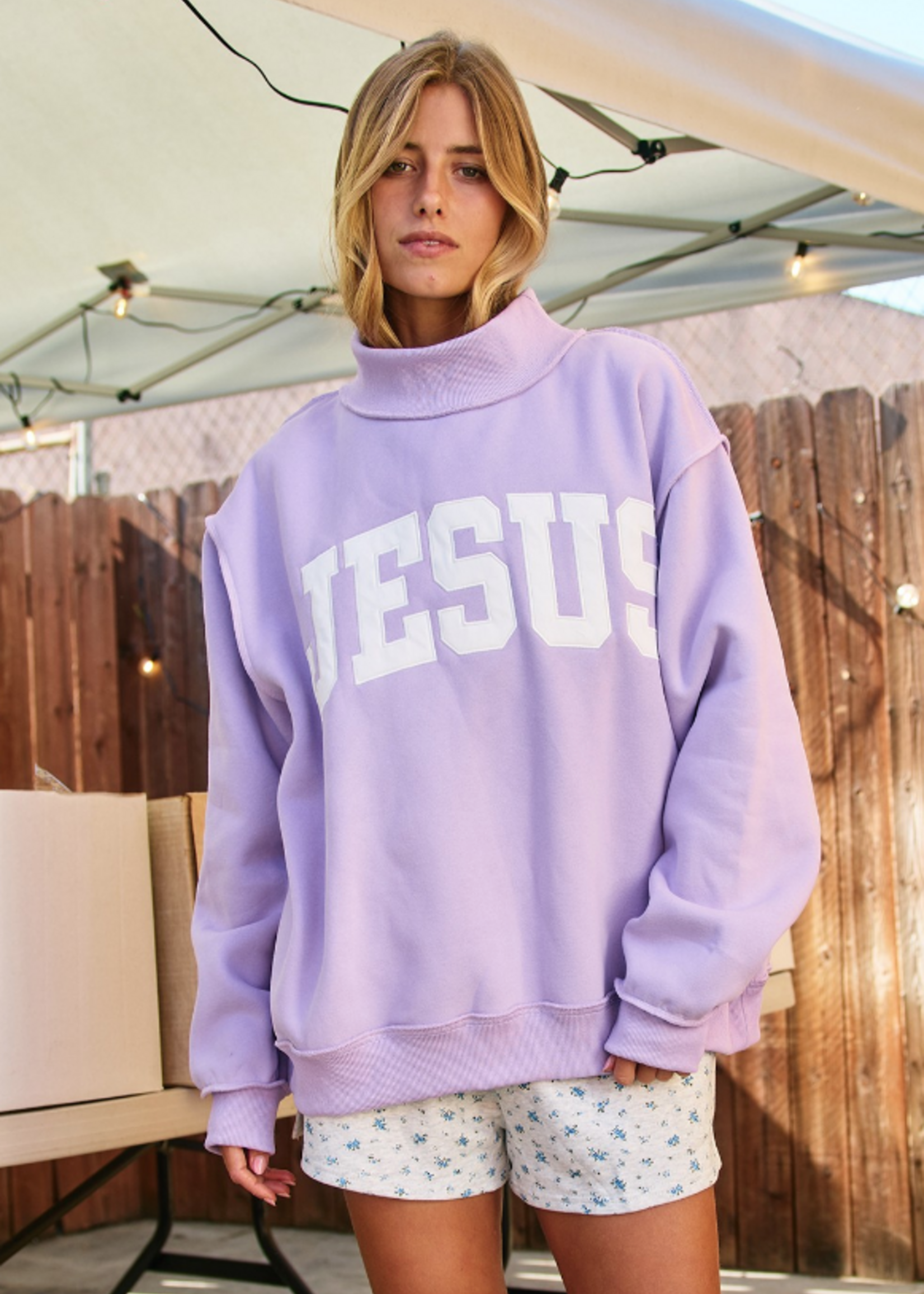 Jesus Mock Neck Sweatshirt (2 Colors)
