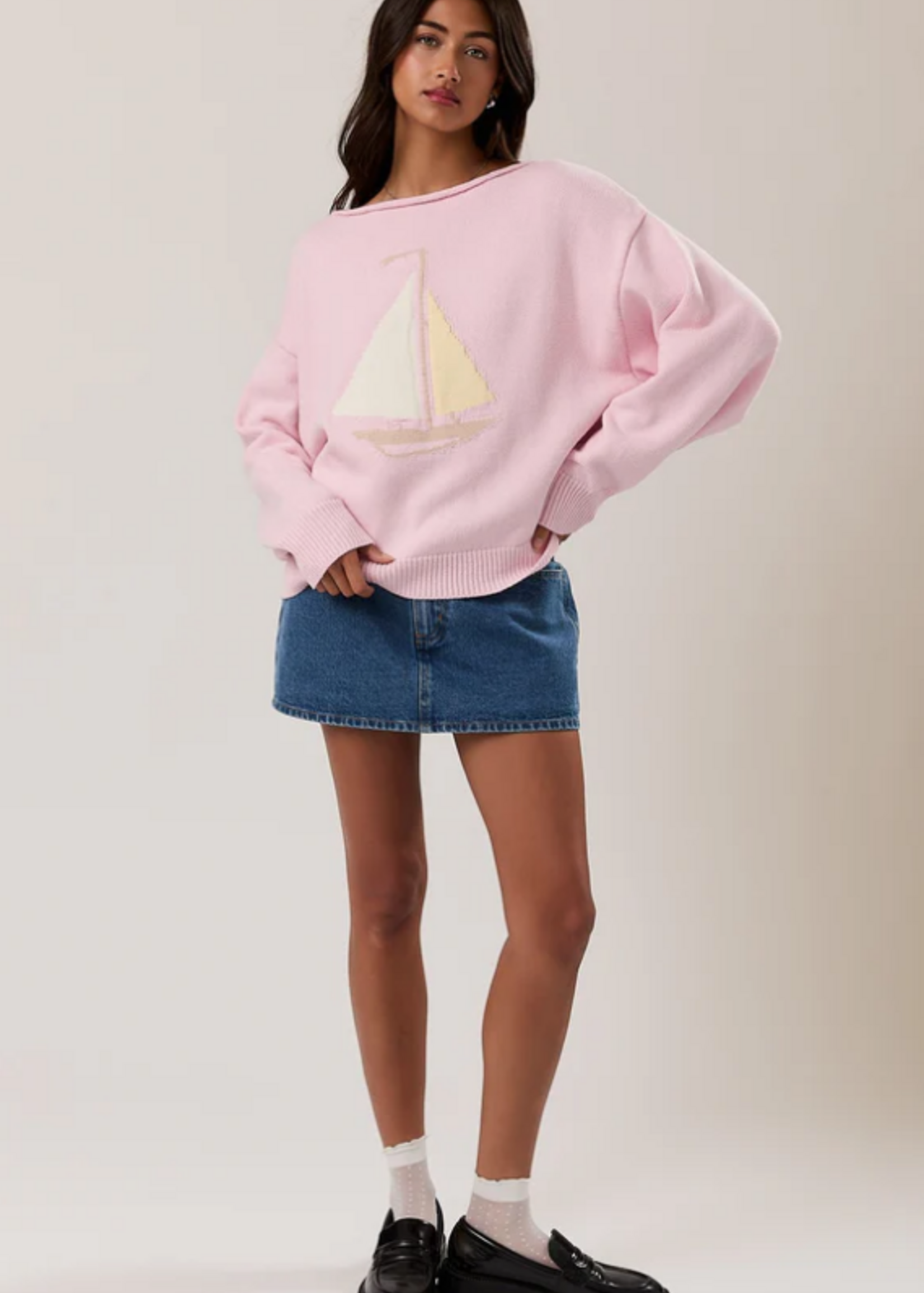 Pink Sailboat Sweater