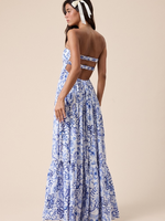 Summer Blooms Blue Maxi Dress
