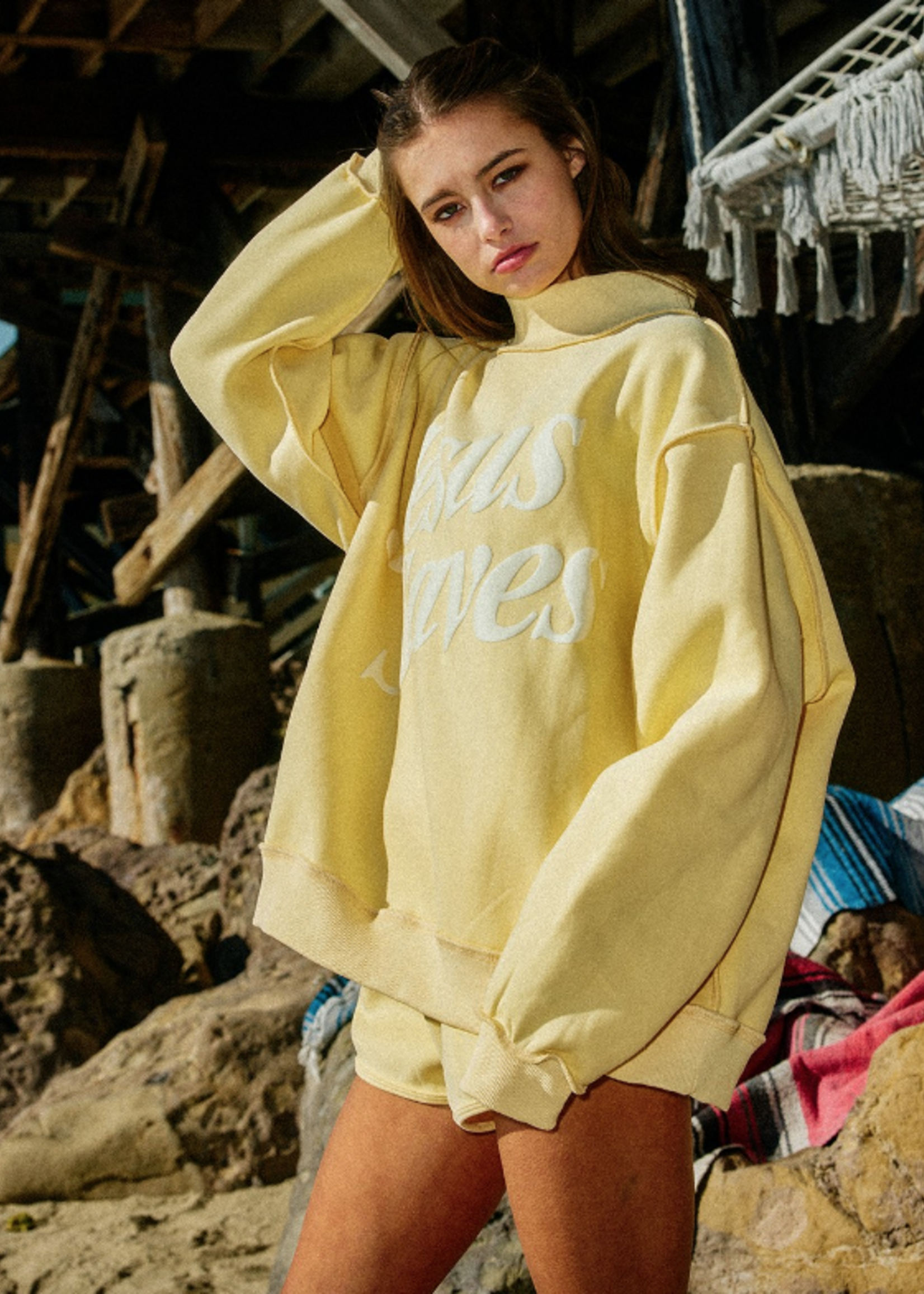 Jesus Saves Mock Neck Sweatshirt