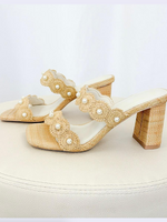 Raffia and Pearl Heels
