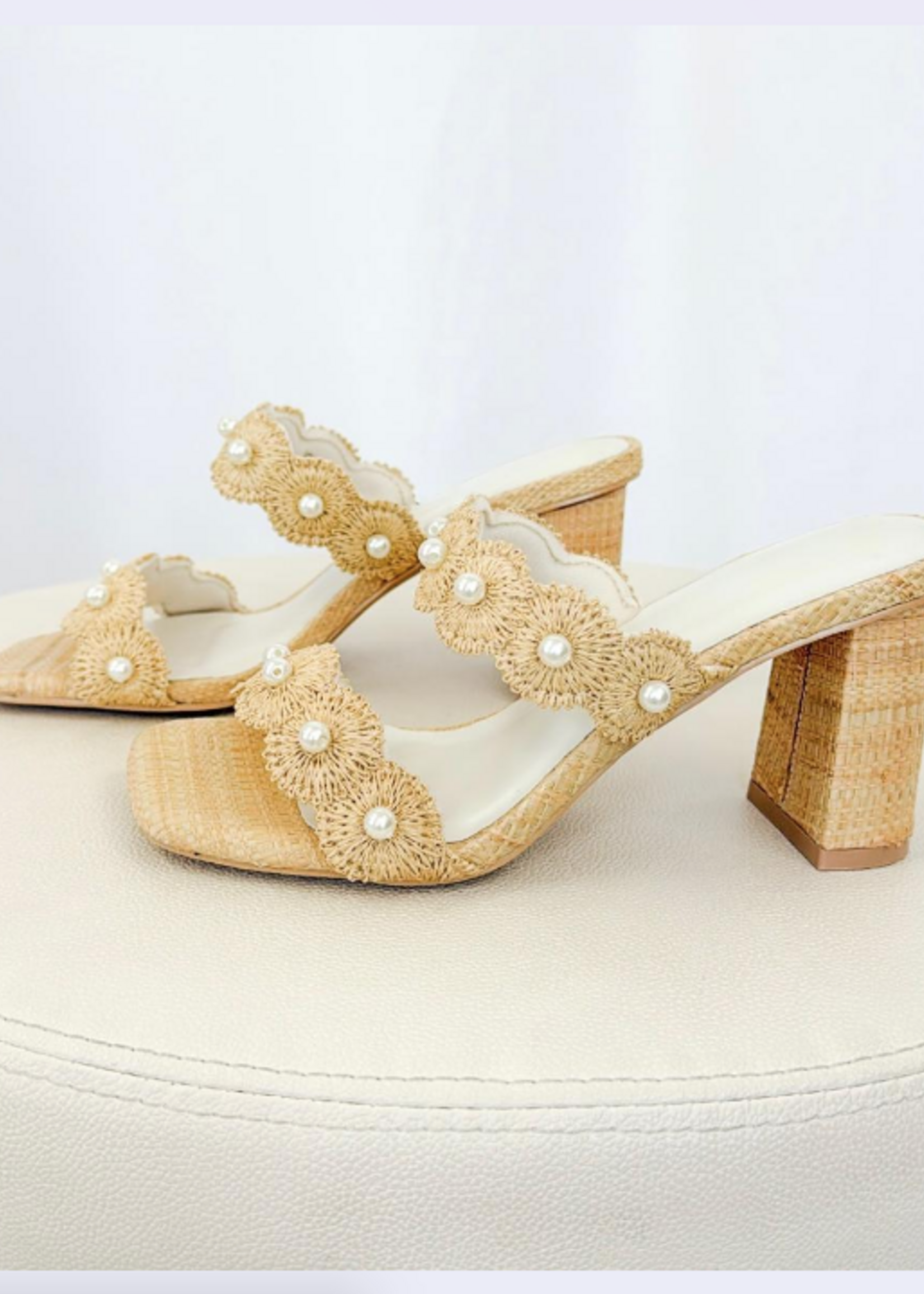 Raffia and Pearl Heels