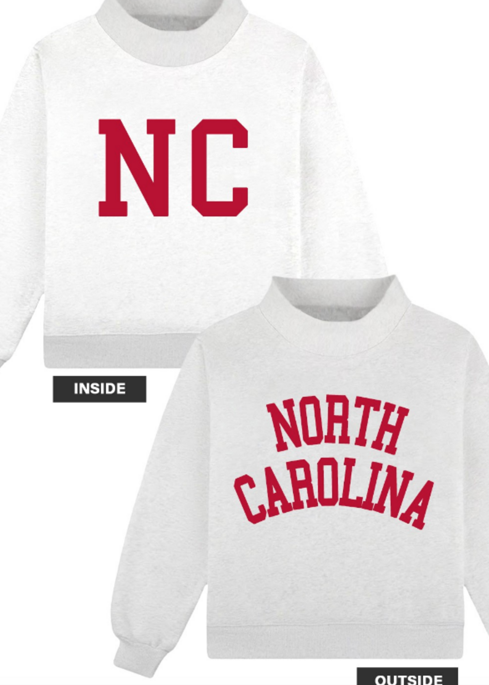 North Carolina/NC Reversible Mockneck Sweatshirt