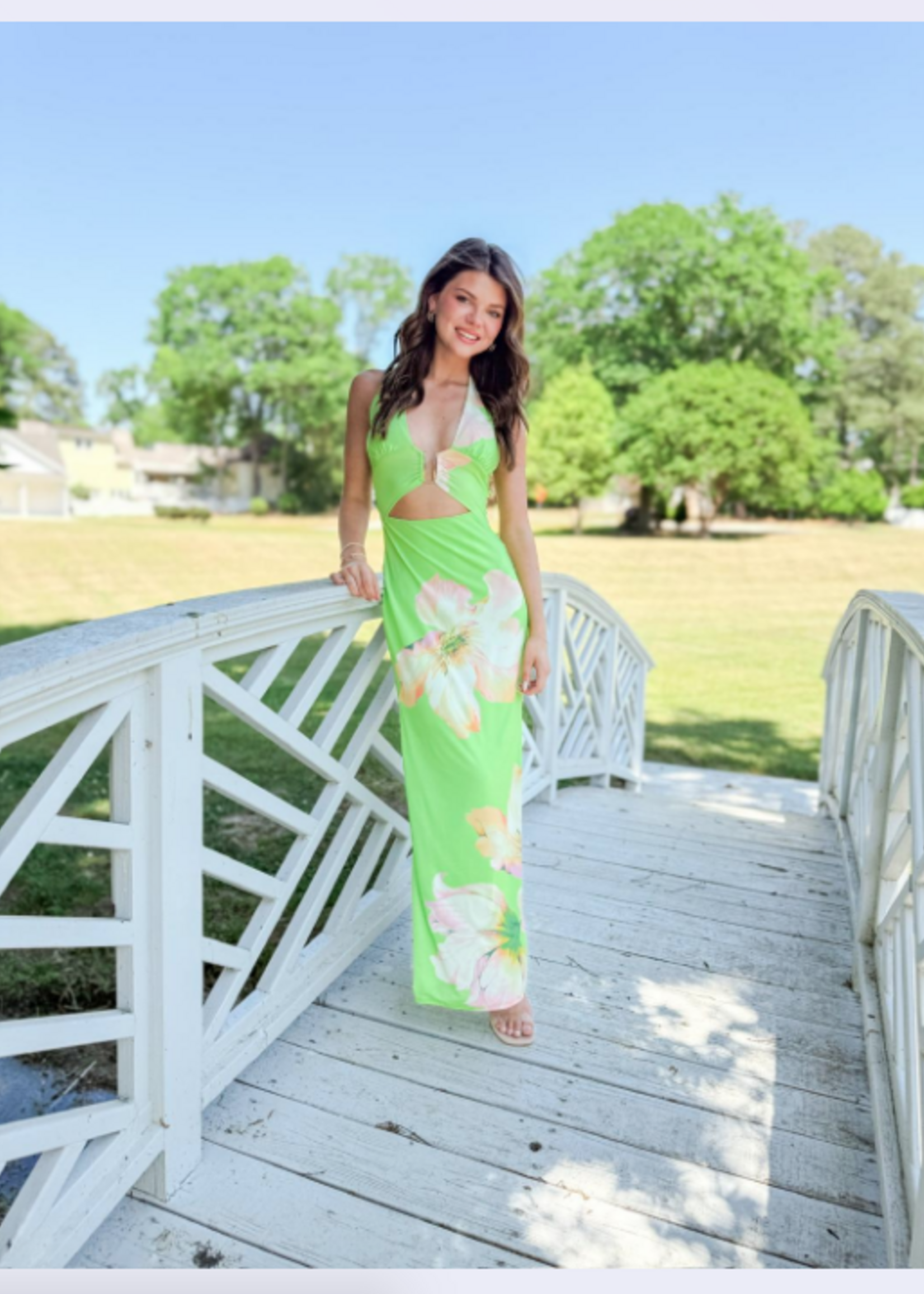 Summer Lime Floral Maxi