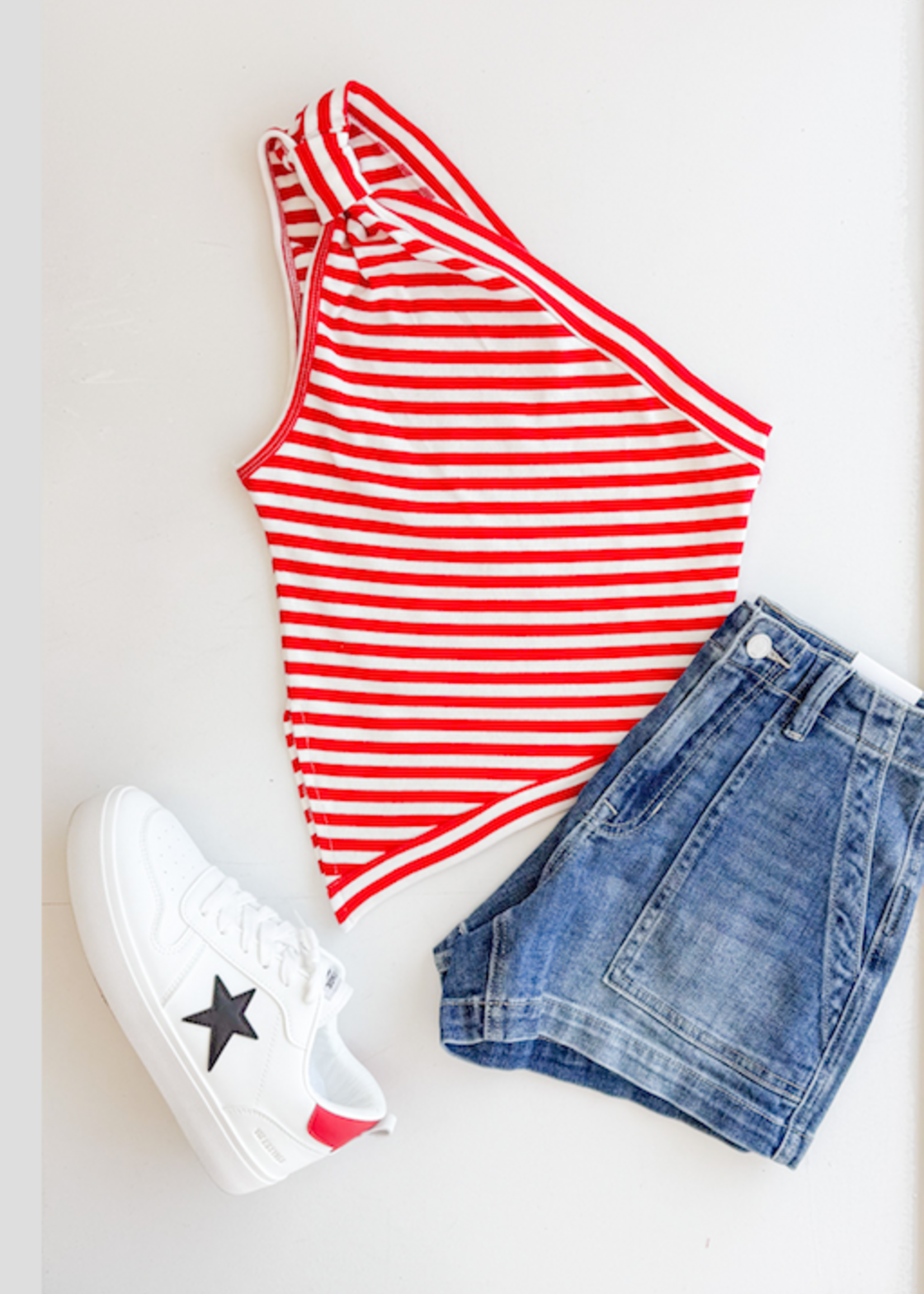 Red Stripe Party Top