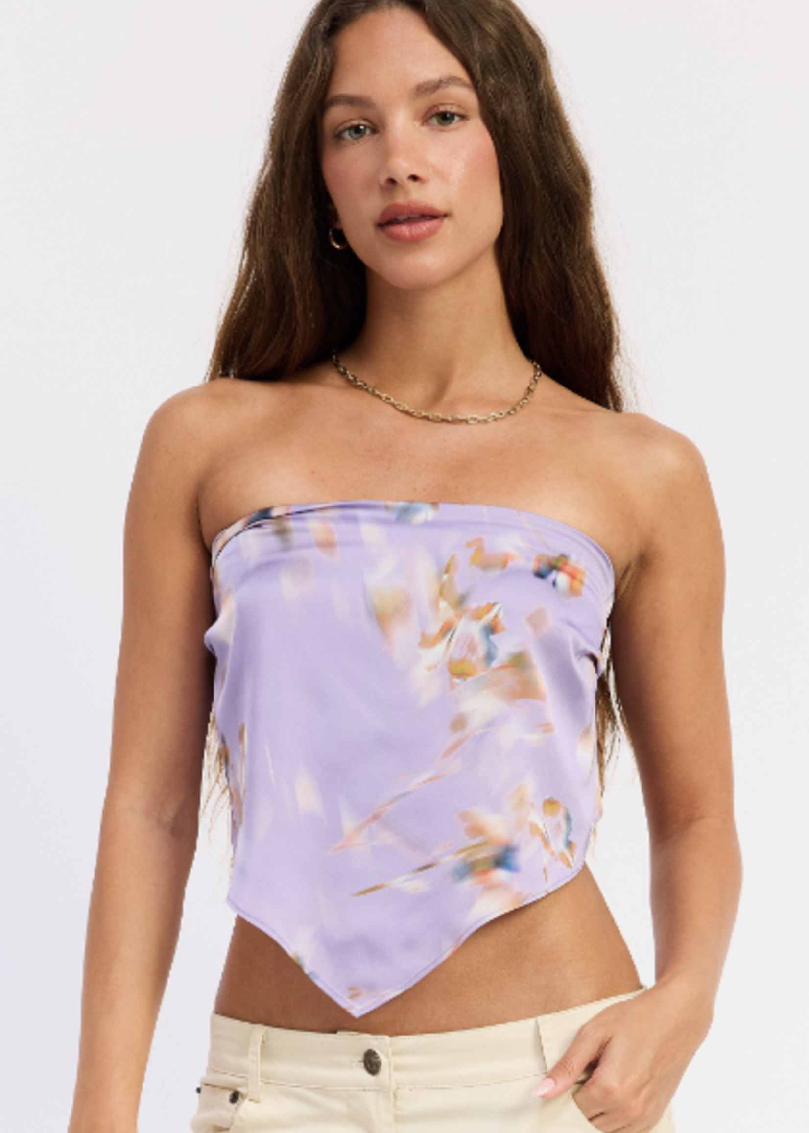Lavender Floral Scarf Top