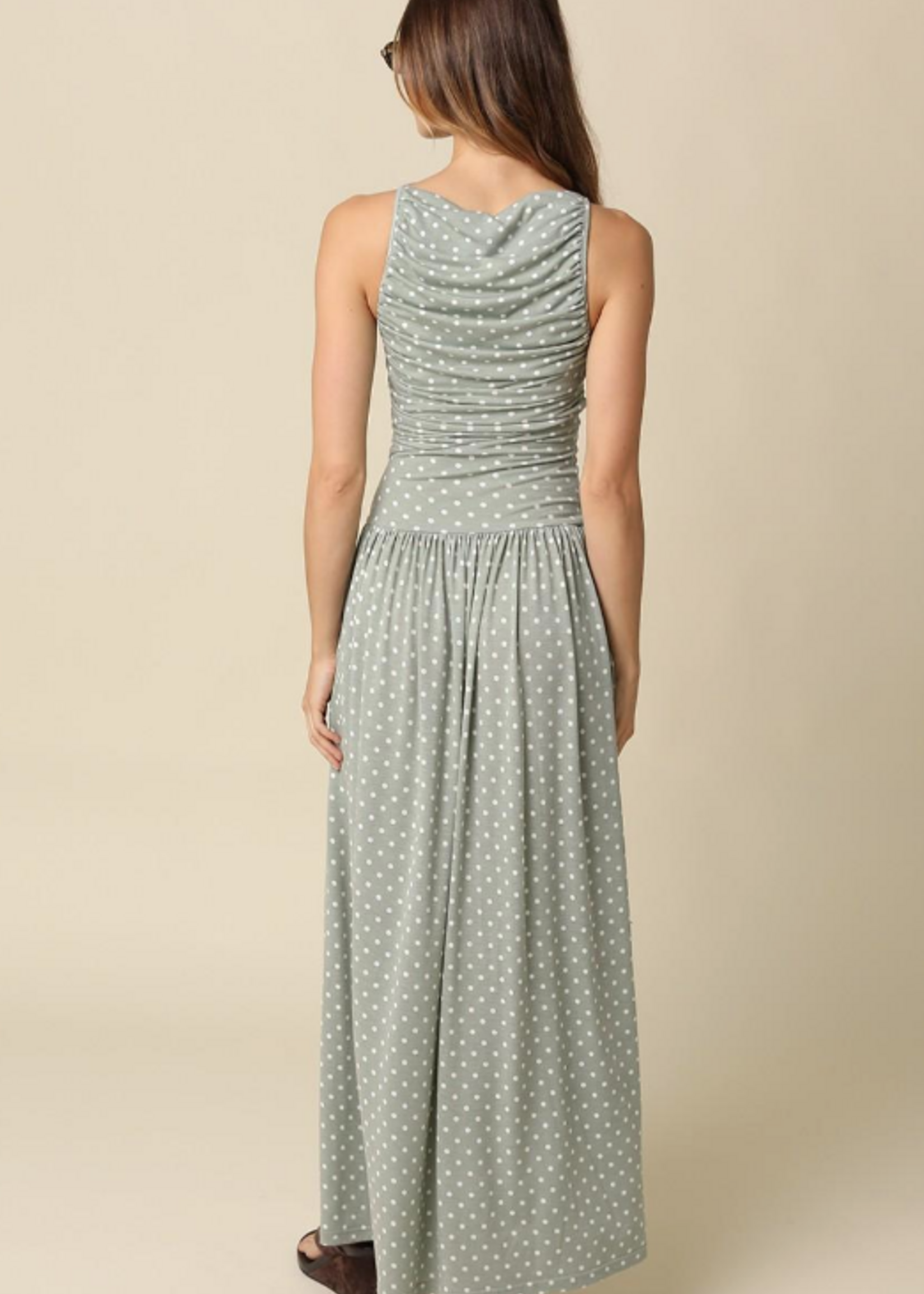 Sage Polka Dot Dress