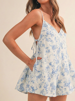 Floral Denim Romper