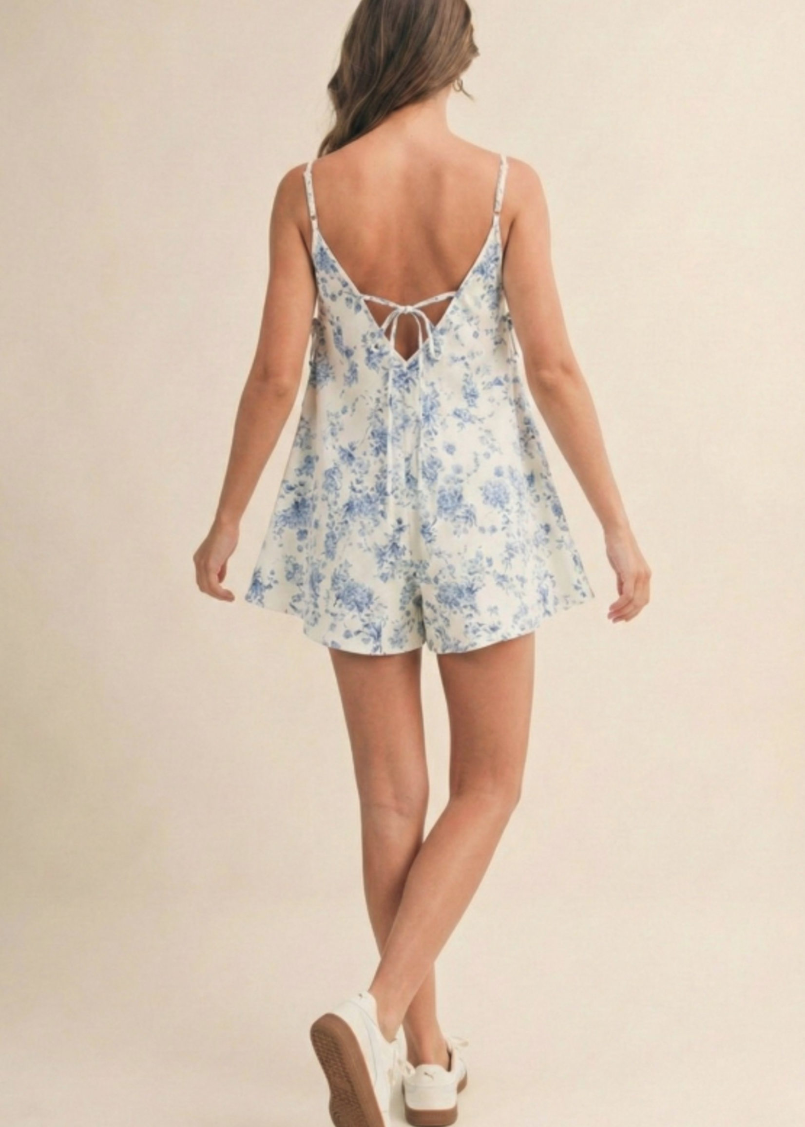 Floral Denim Romper