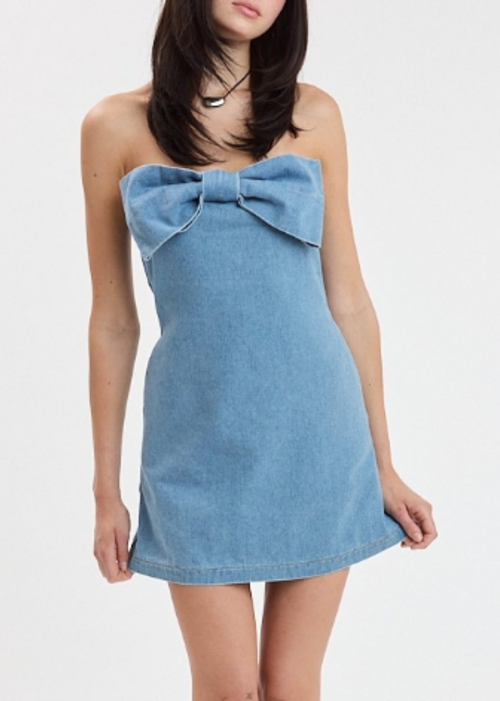 Bow Denim Dress