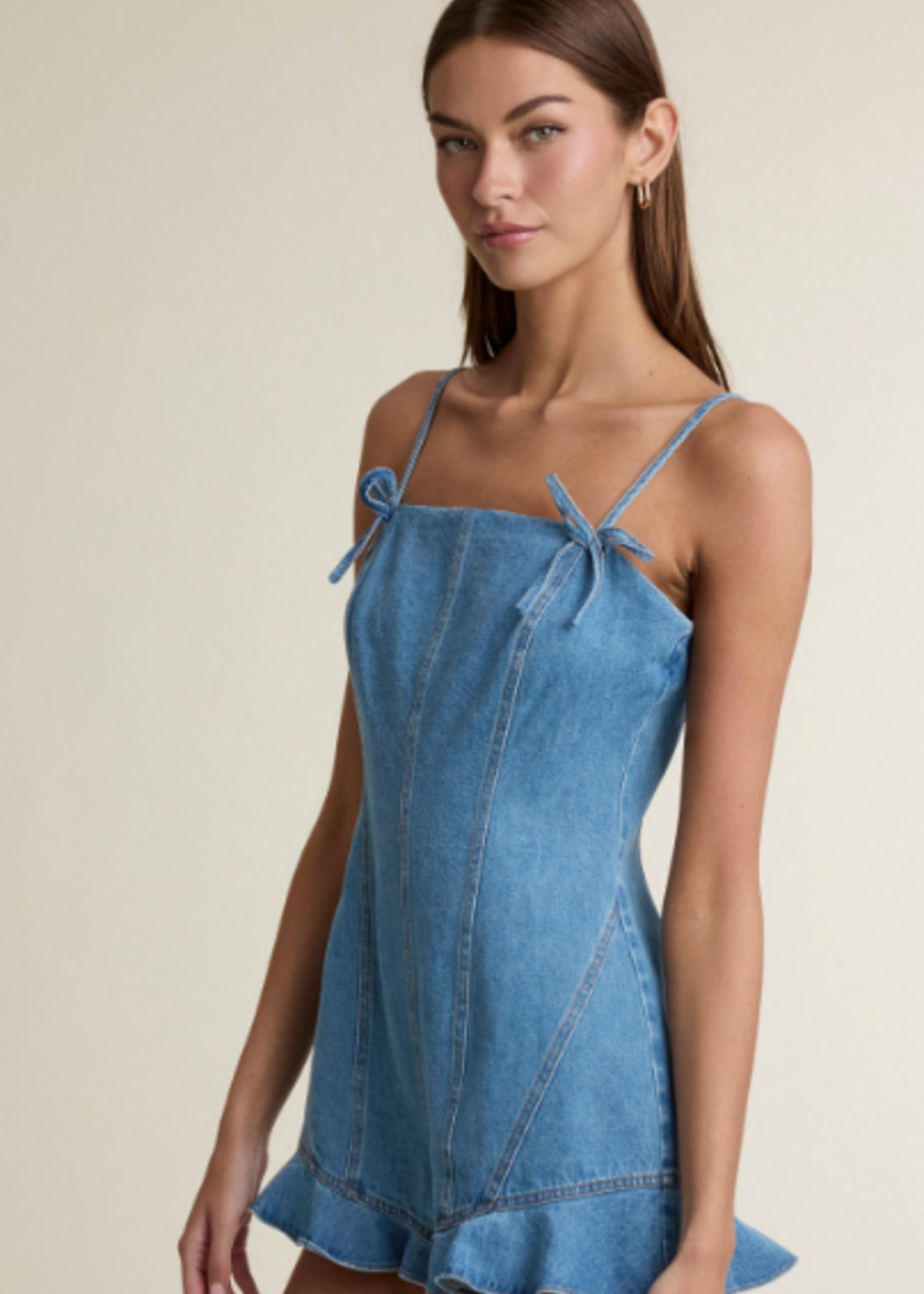 Bow Denim Romper