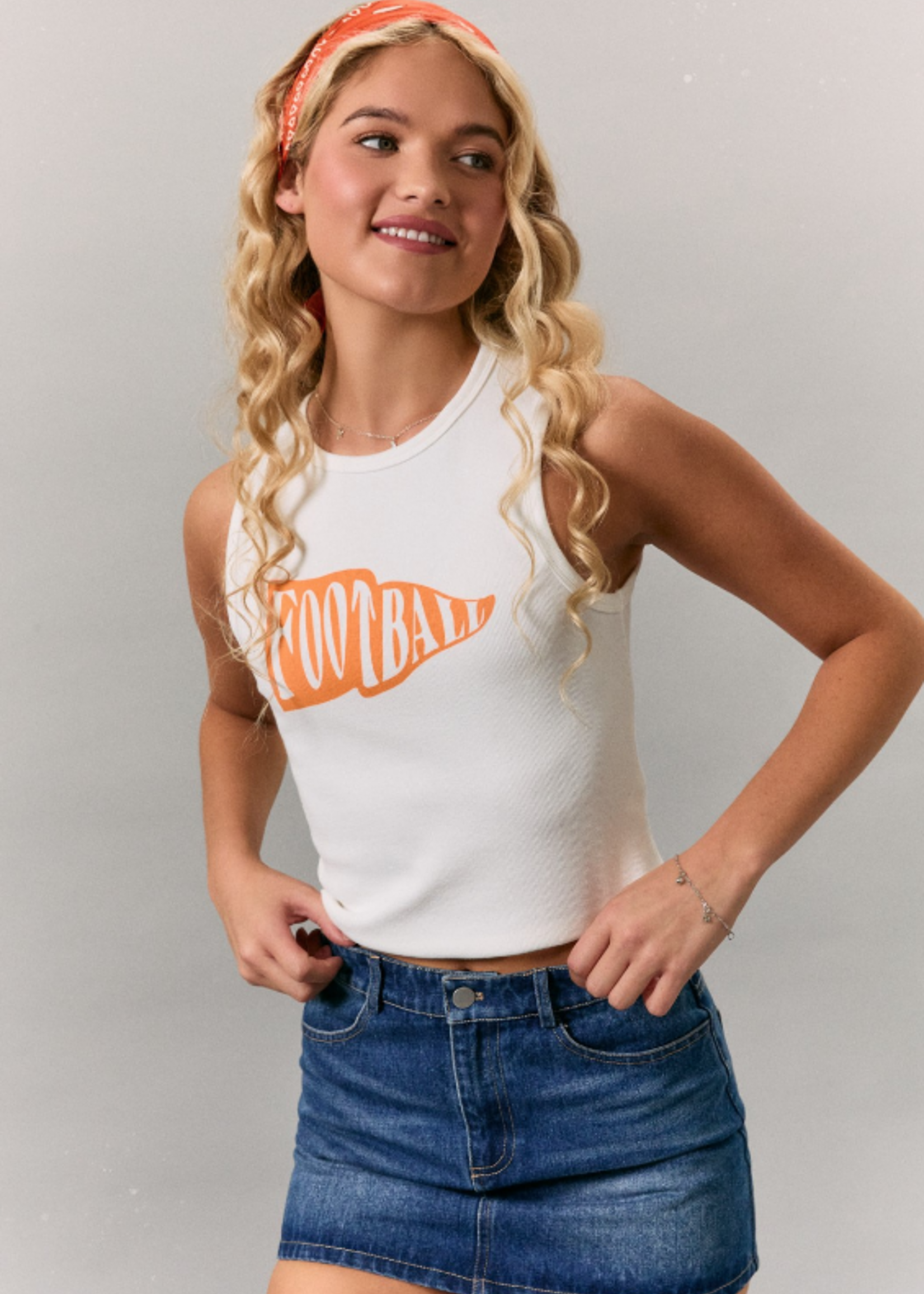 Orange Football Tee