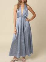 Satin Polka Dot Midi Dress