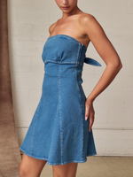 Tie Back Denim Dress