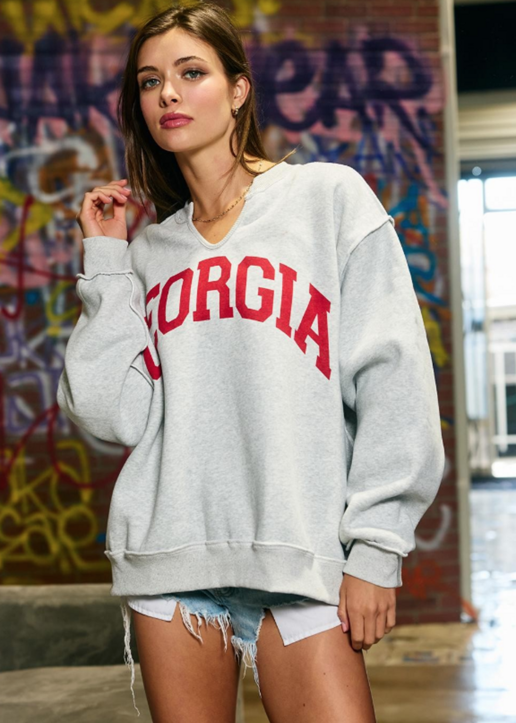 Reversible Georgia V Neck Pullover