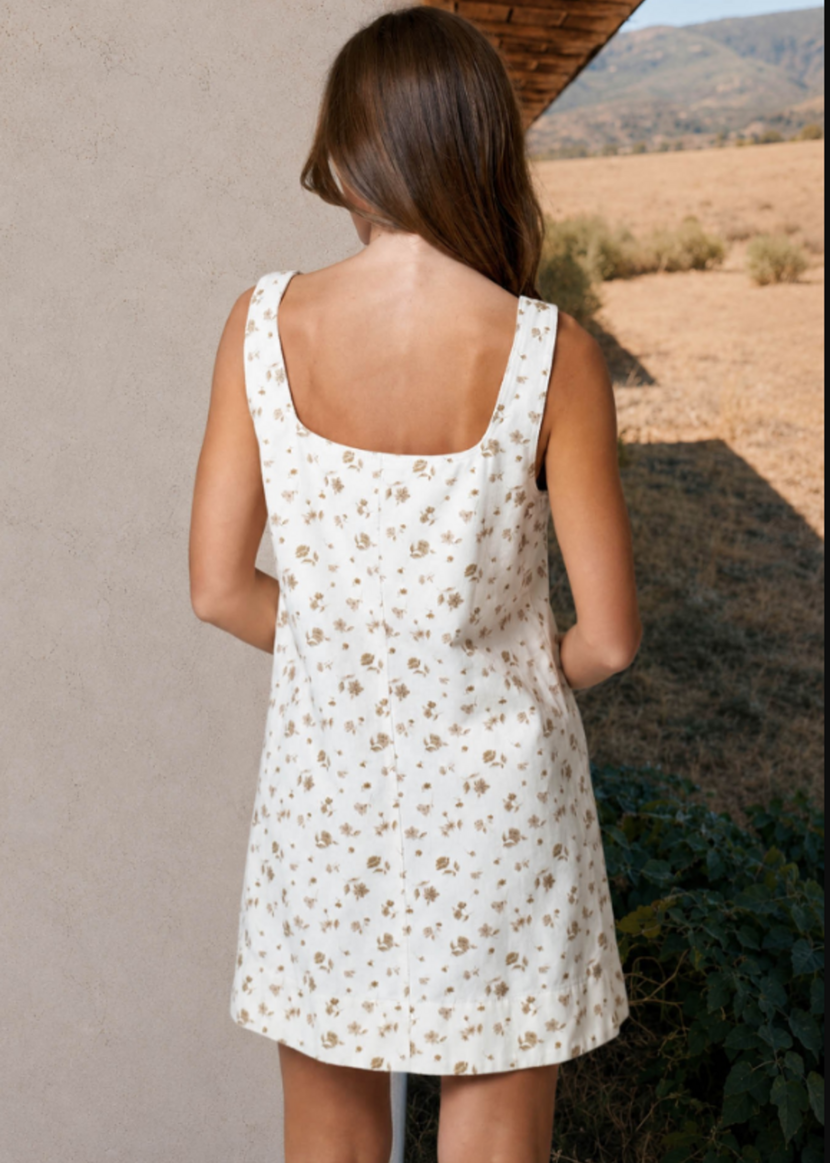 Fall Florals Denim Dress