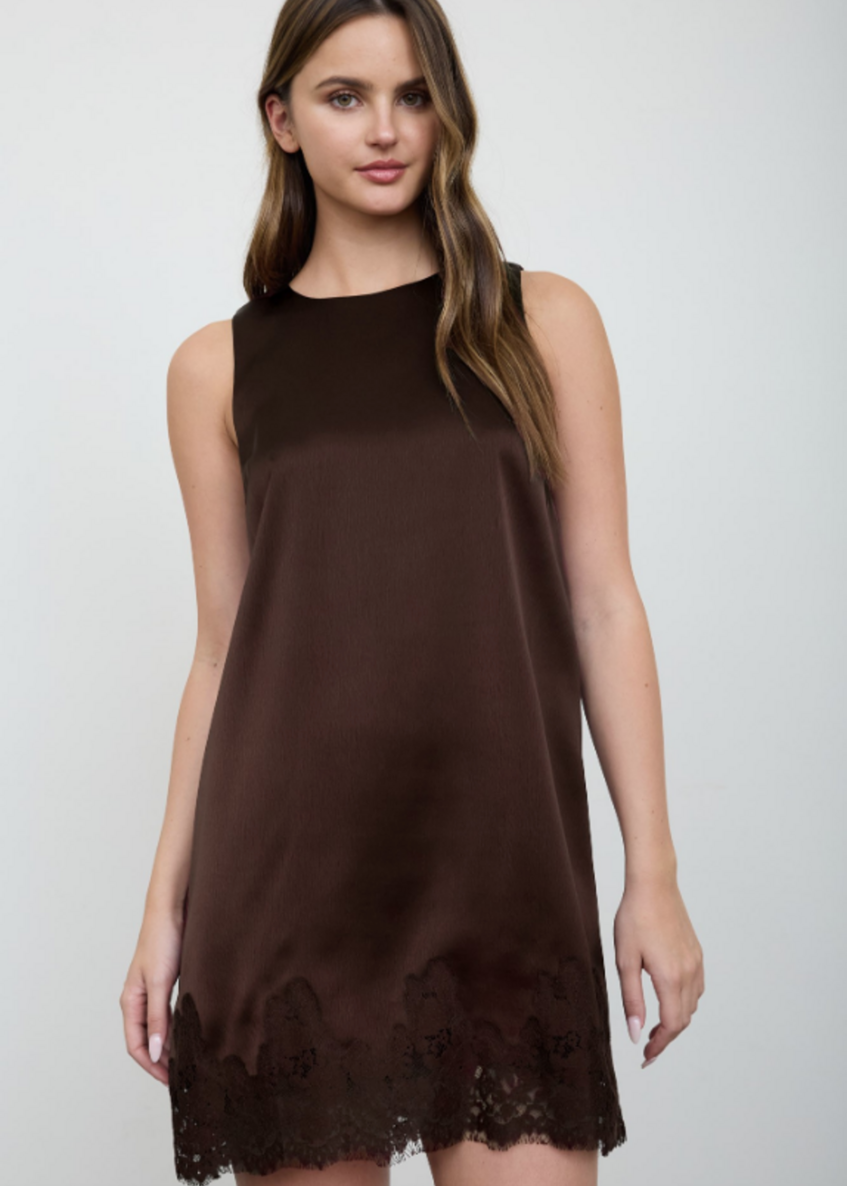 Satin and Lace Dress (4 Colors)