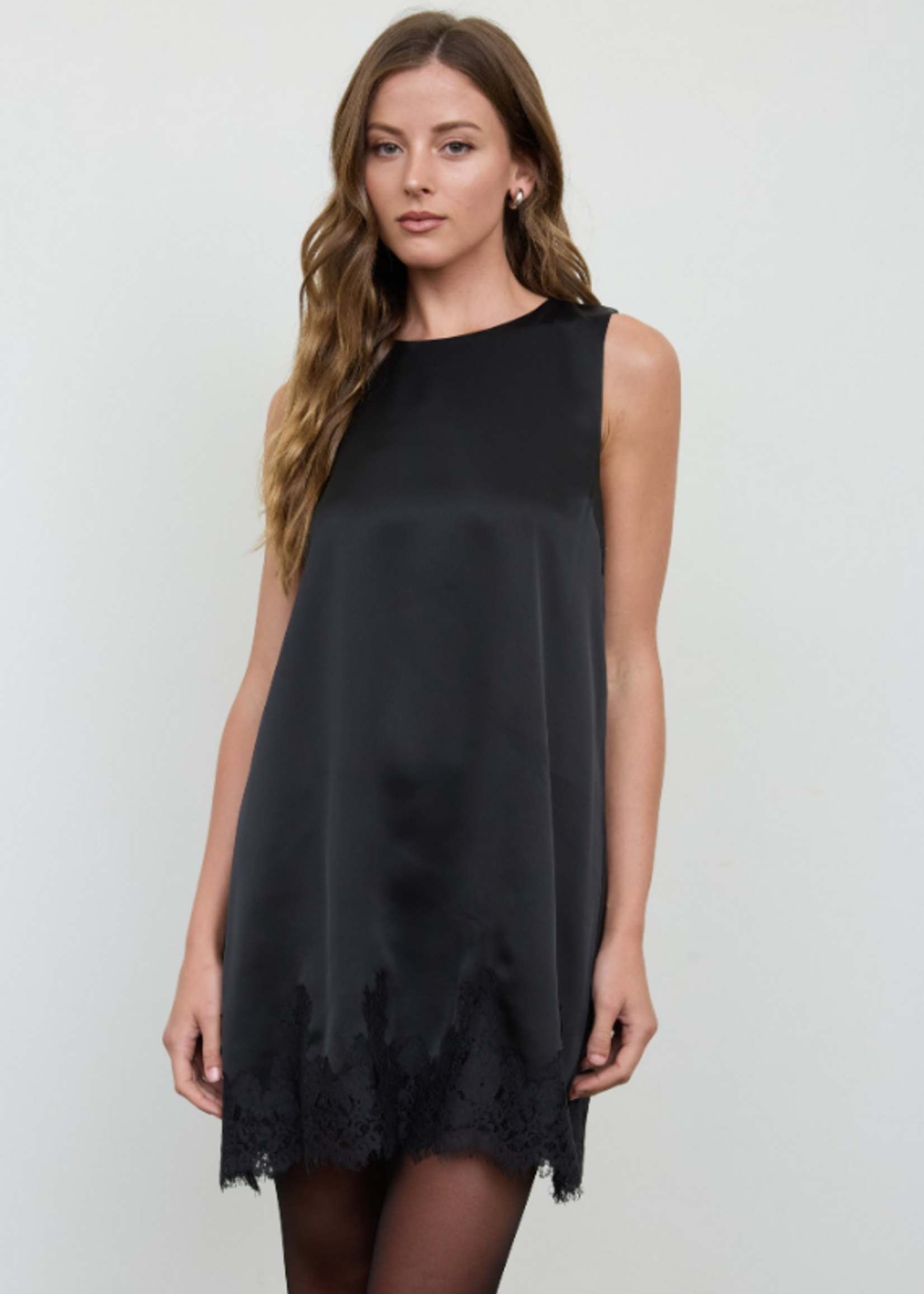 Satin and Lace Dress (4 Colors)