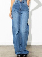 High Rise No Distress Wide Leg Denim (2 Colors)